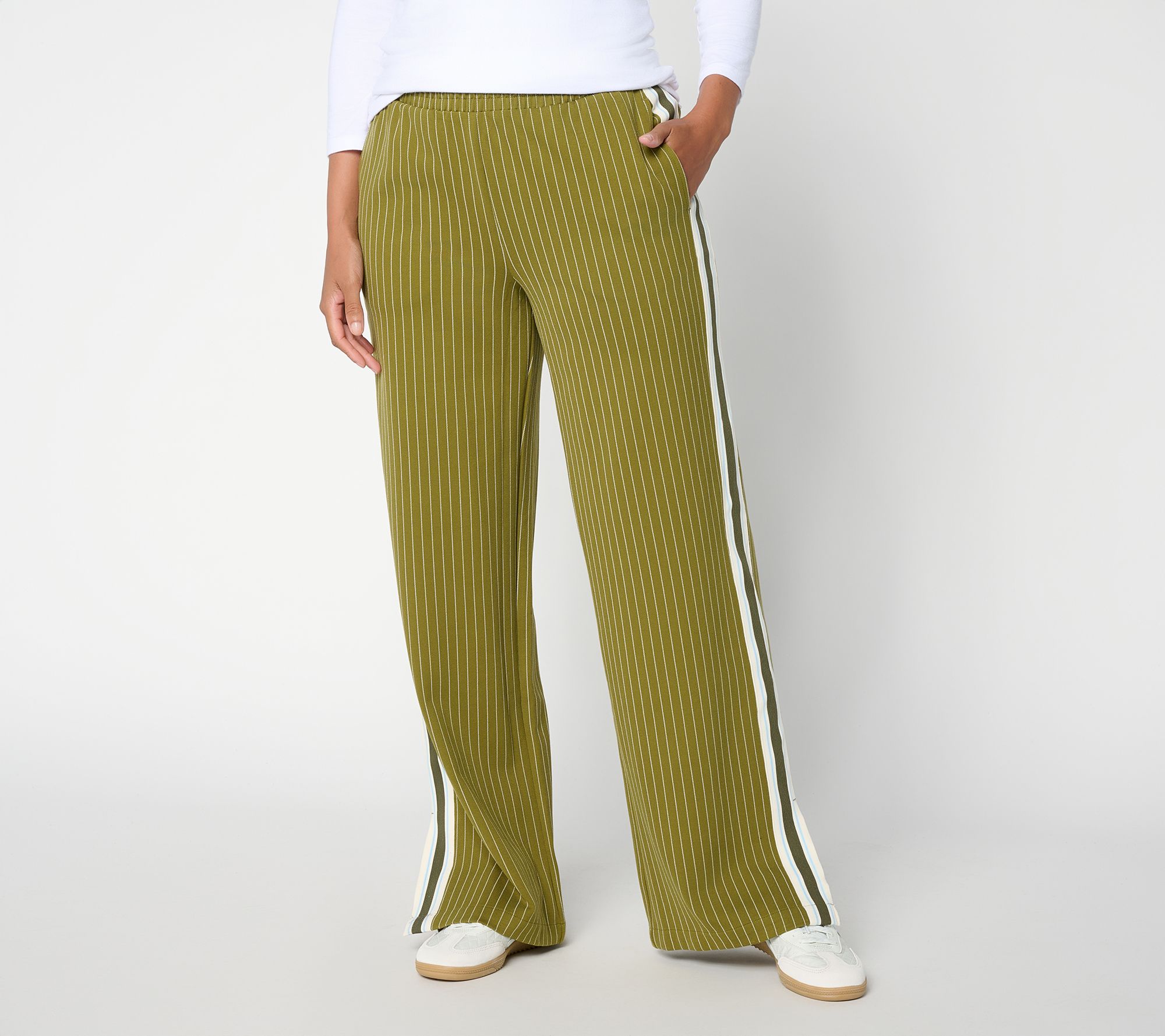 Peace Love World Regular Full Length Striped Pull On Pant