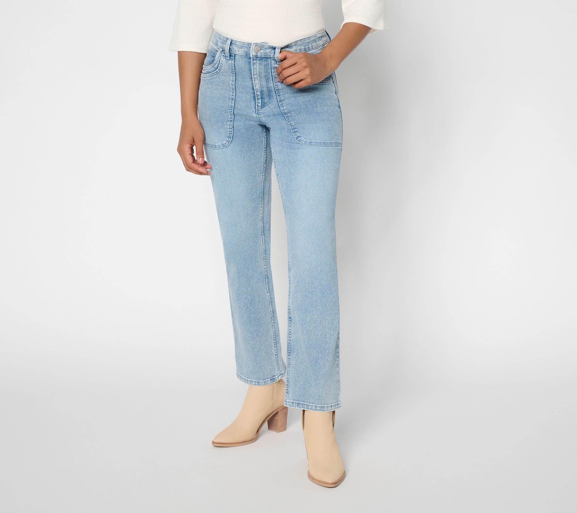 Me by Jennie Garth Reg Repreve Dbl Patch Pocket Jeans- Indigo