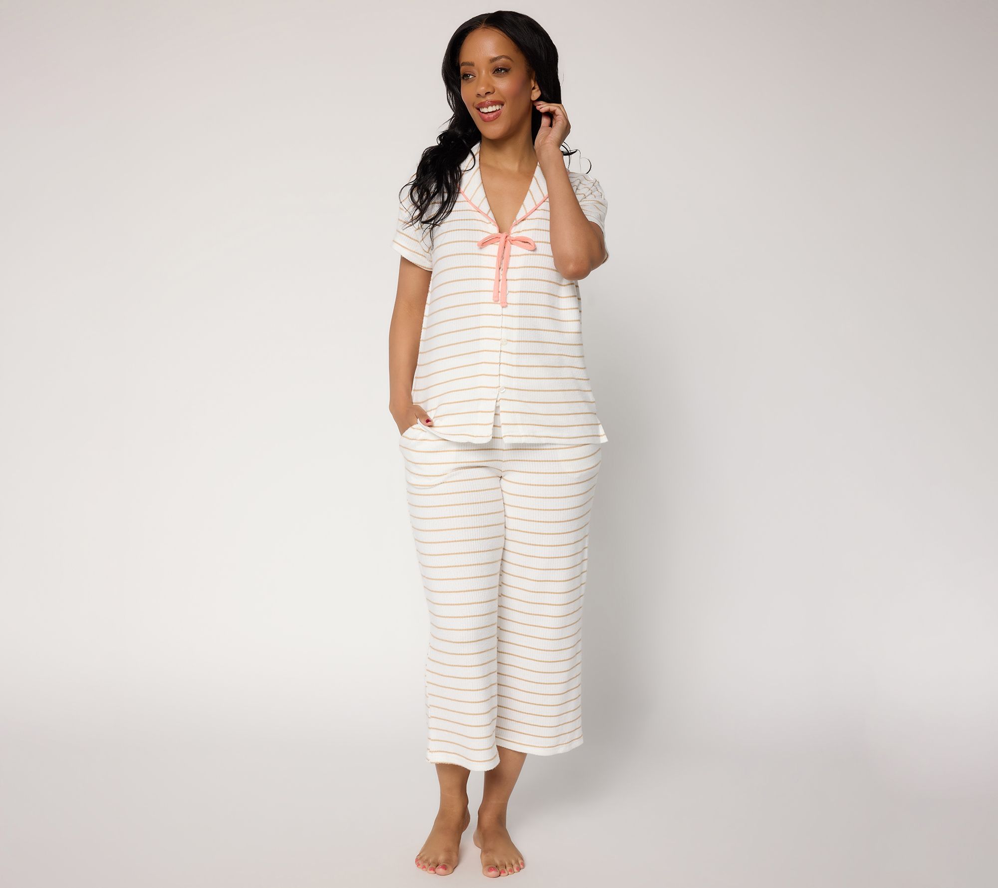"As Is" MUK LUKS Better with Bows Butterknit Rib Pajama Set