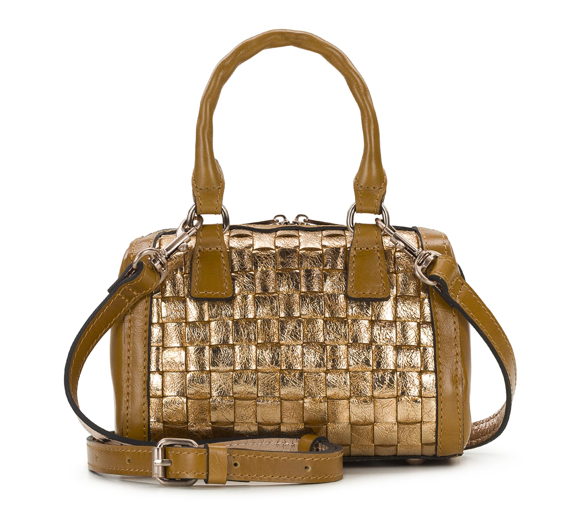 Patricia Nash Rodez Satchel- Vintage DistressedMetallic Woven