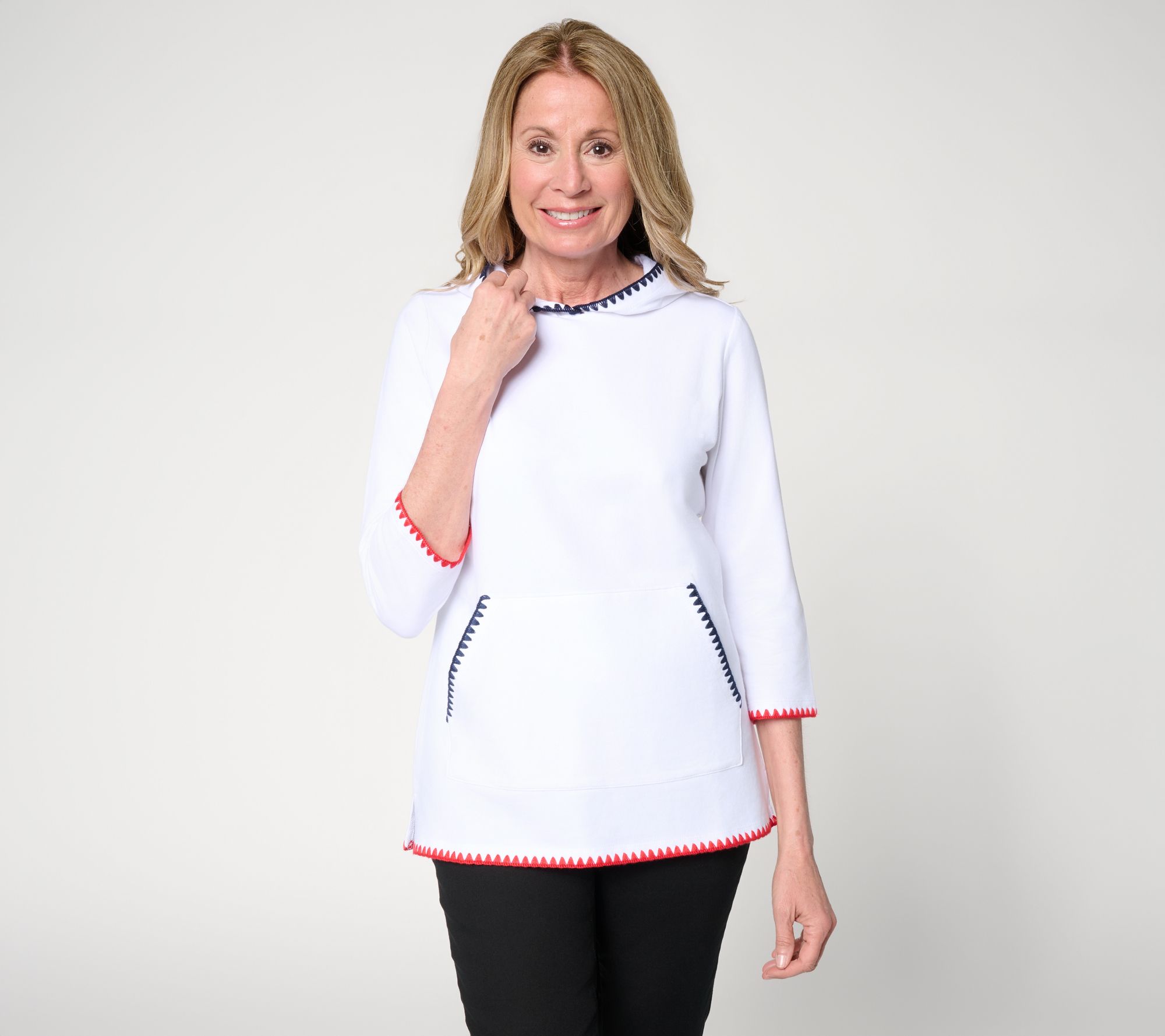 "As Is" Liberty Belles by Kim Gravel French Terry Americana Trim Hoodie