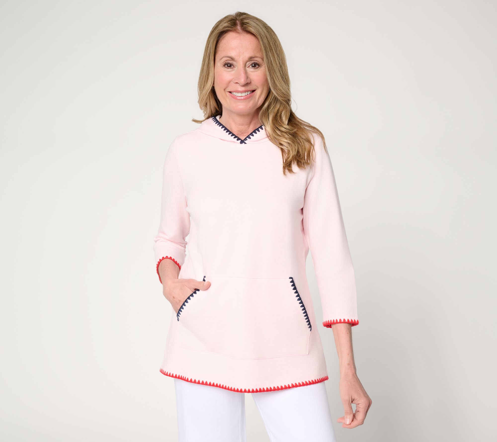 "As Is" Liberty Belles by Kim Gravel French Terry Americana Trim Hoodie