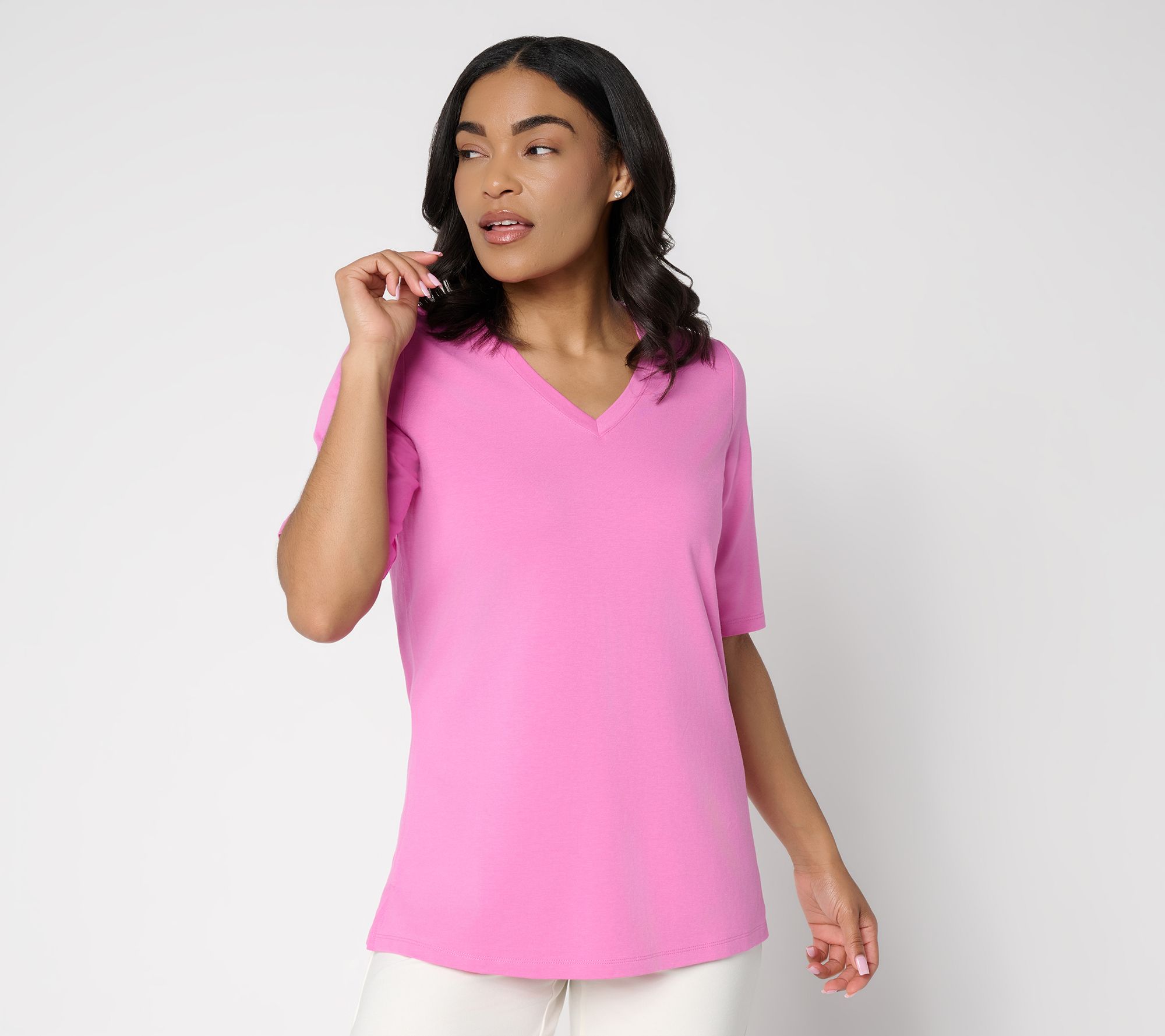 "As Is" Belle Beach by Kim Gravel Primabelle Knit Bahama V-Neck