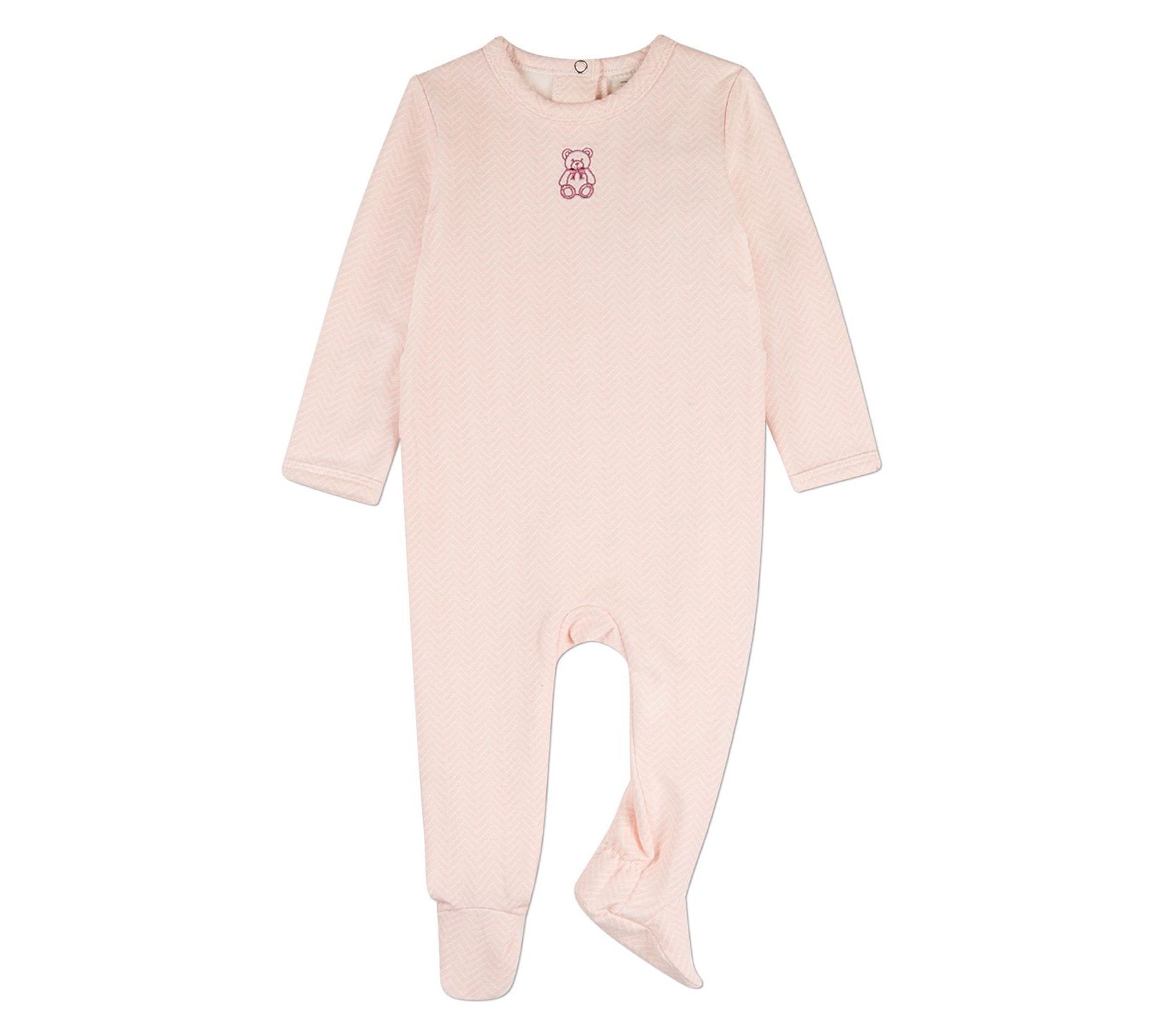 MiniMoi Snuggly Bear Chevron Printed Footie