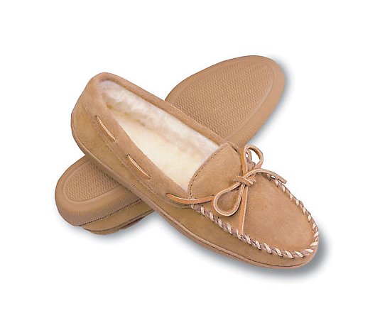 Minnetonka Pile Lined Hardsole Women's Suede Slippers with Ti