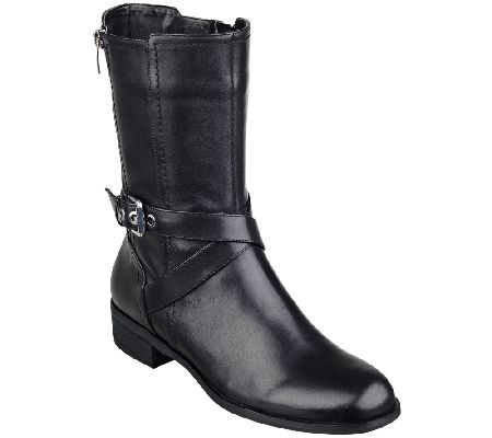 Marc Fisher Leather Mid-shaft Boots - Deni - Page 1 — QVC.com