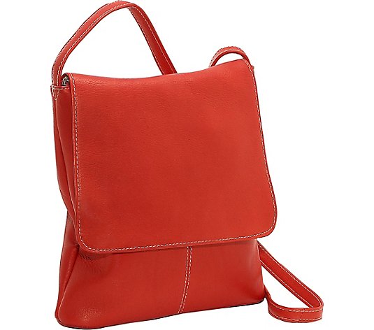 Le Donne Leather Vertical Large Flap-Over Bag