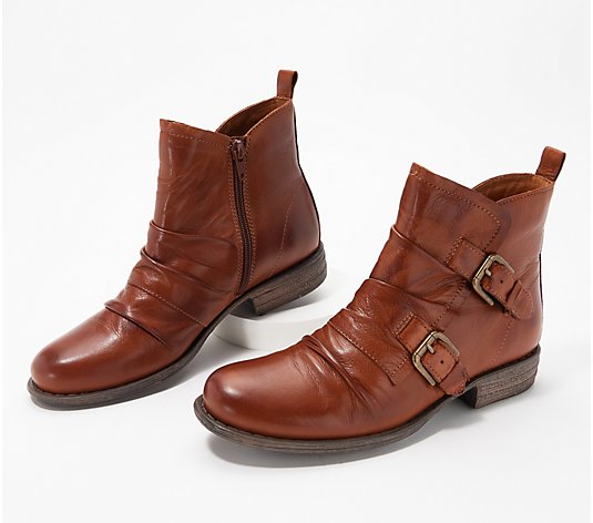 Miz Mooz Leather Buckle Ankle Boots - Leslie