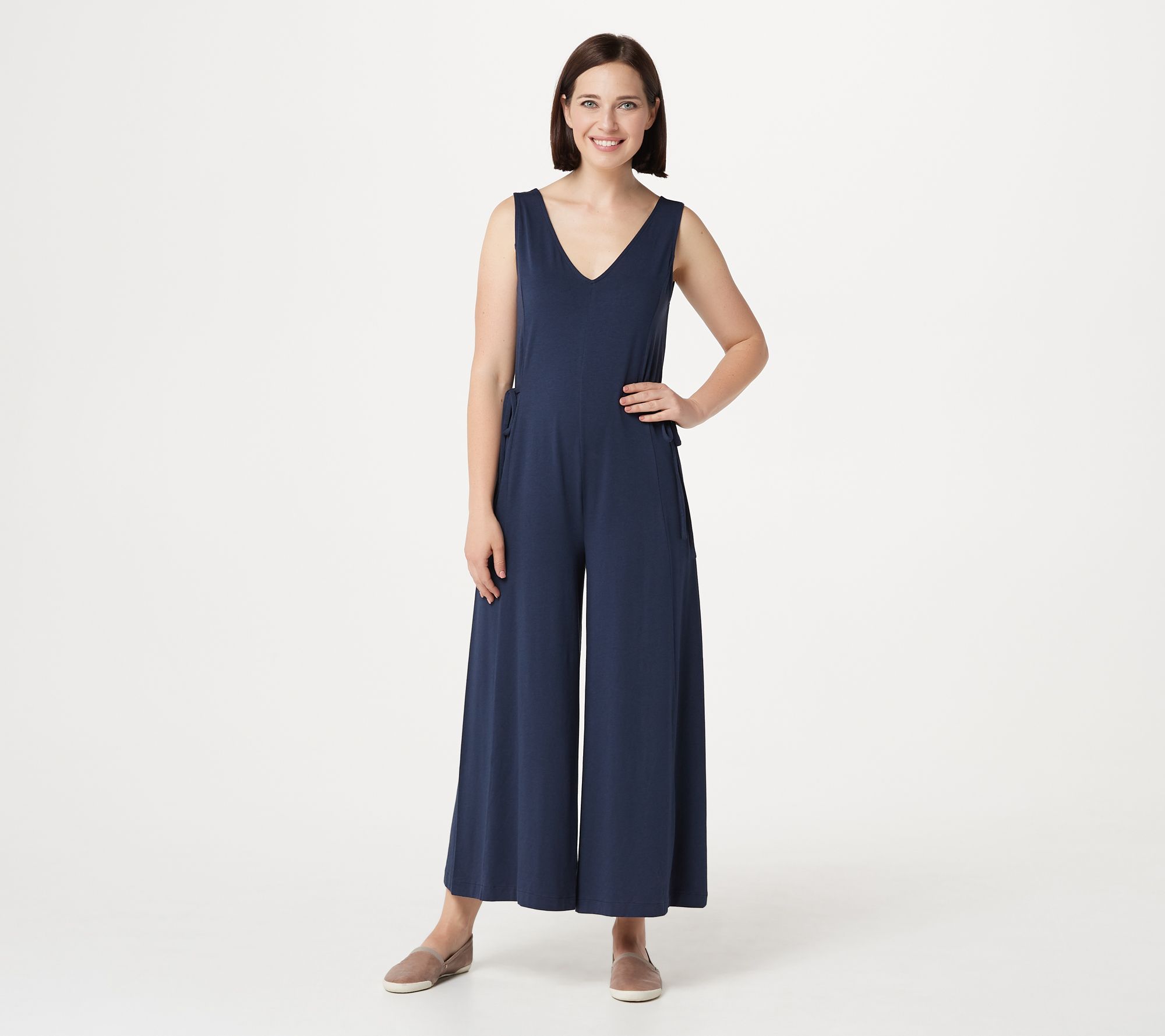 "As Is" AnyBody Regular Cozy Knit WideLeg Jumpsuit