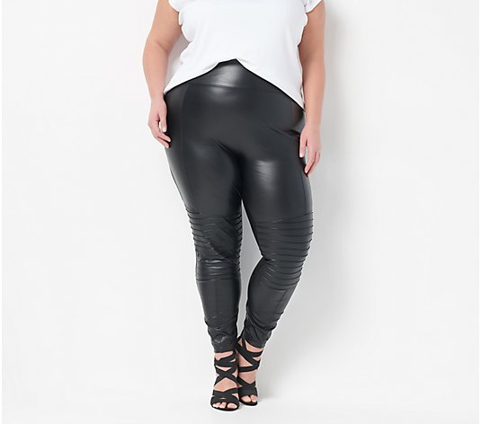 "As Is" All Worthy Hunter McGrady Petite Faux Leather Legging