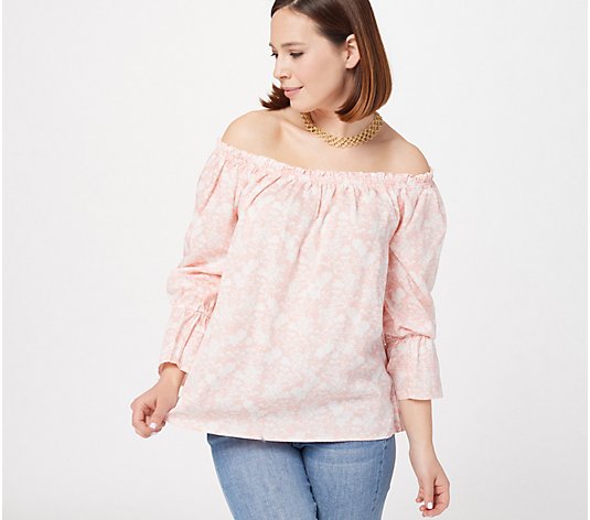 Laurie Felt TENCEL Lace Printed Top