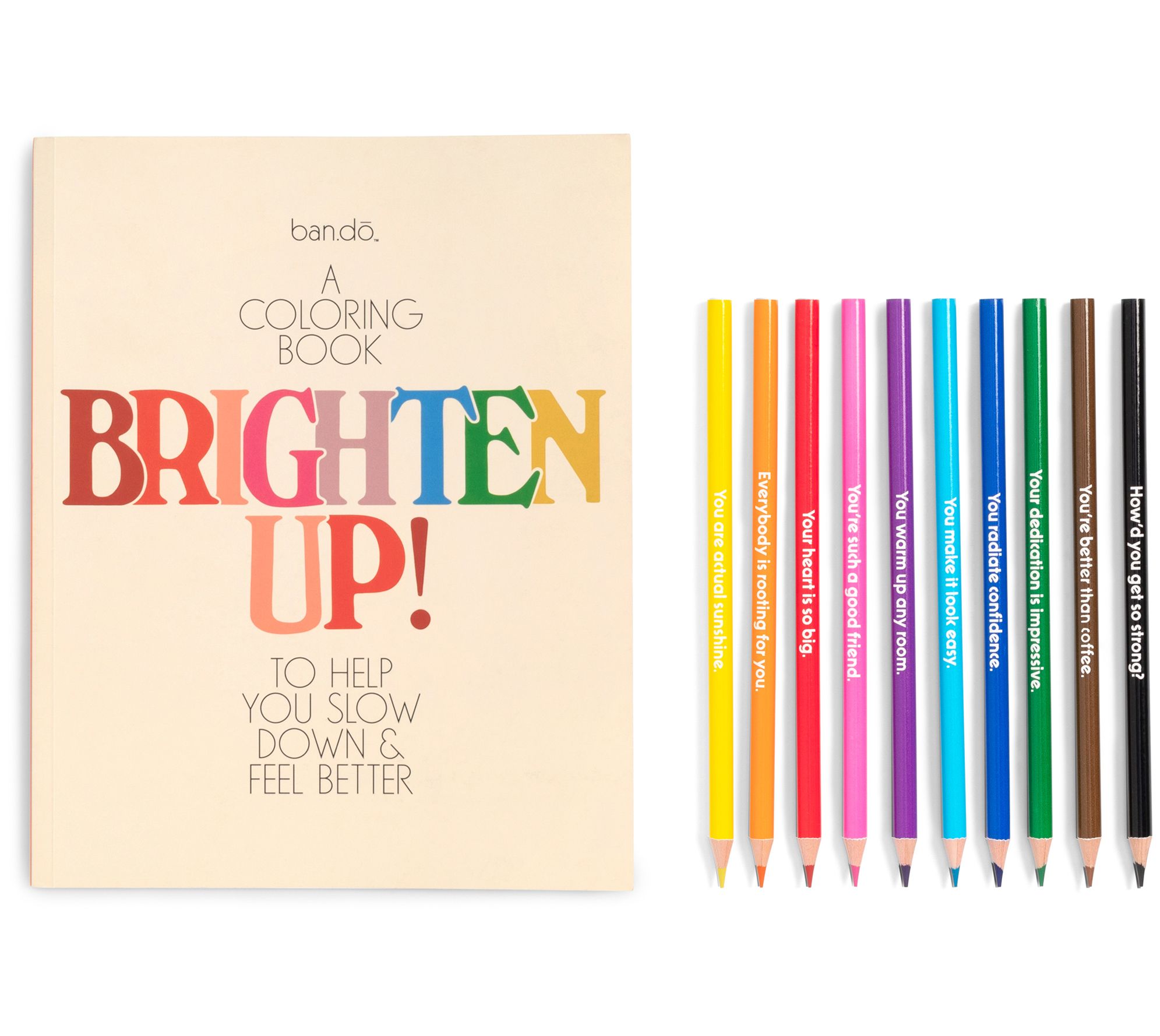 ban.do Brighten Up Coloring Book & Colored Penc ils