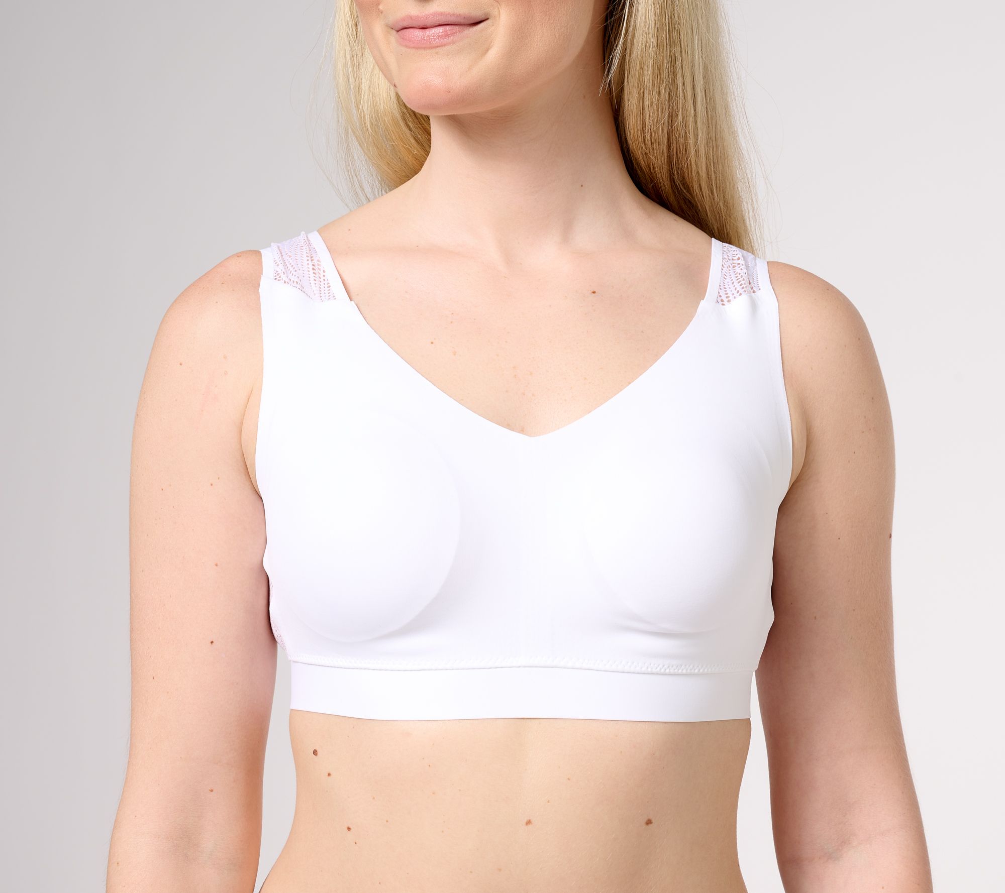 Breezies Padded Bra with Lace Back QVC.com