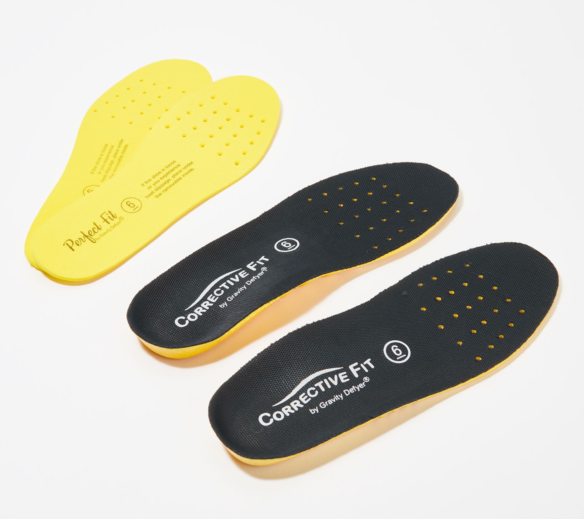Gravity Defyer Perfect Fit Shoe Insoles Mens Size 9.5 Comfort Inserts NEW Yellow 