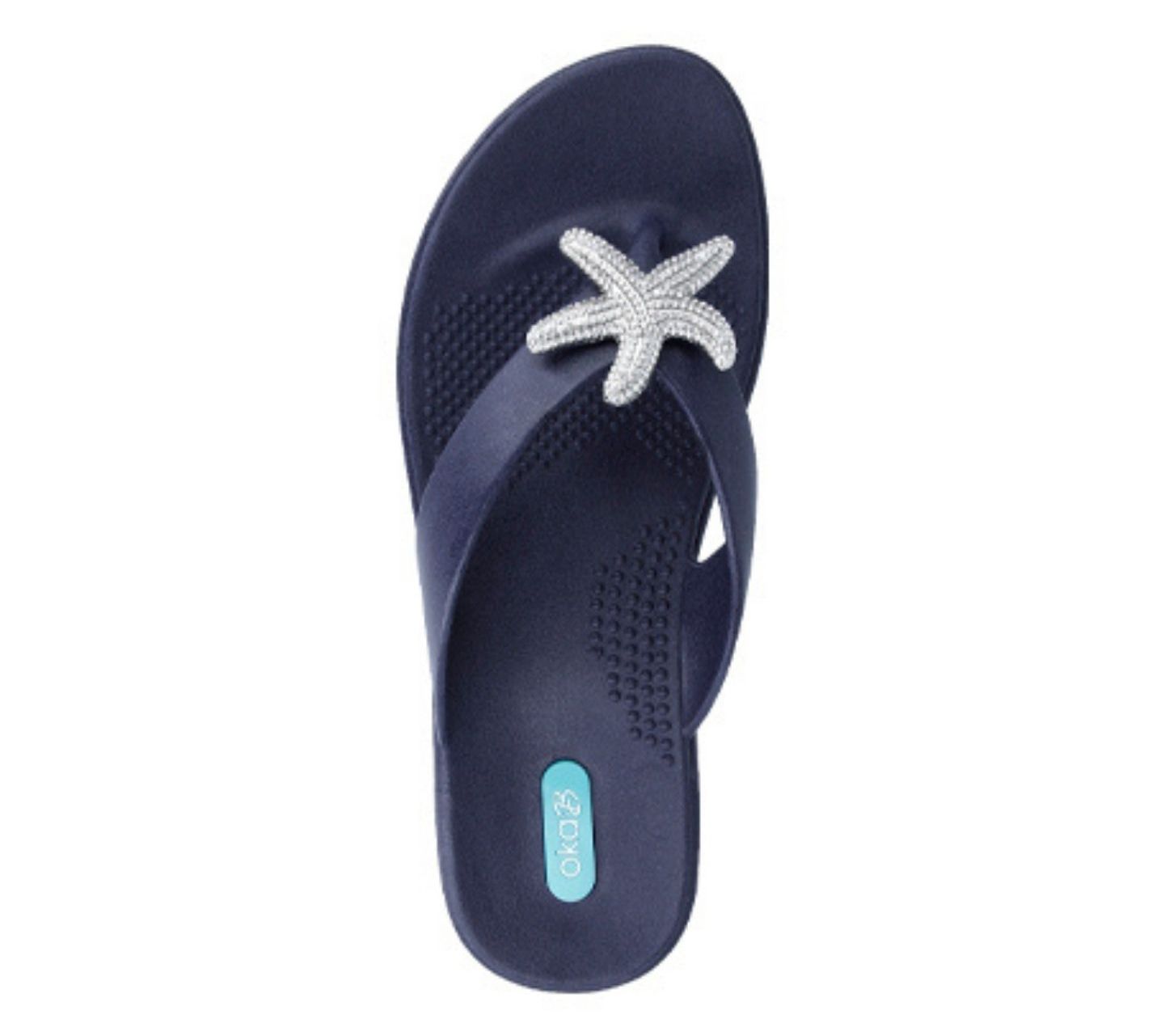Oka-B Crystal Encrusted Starfish Embellished Thongs- Livie