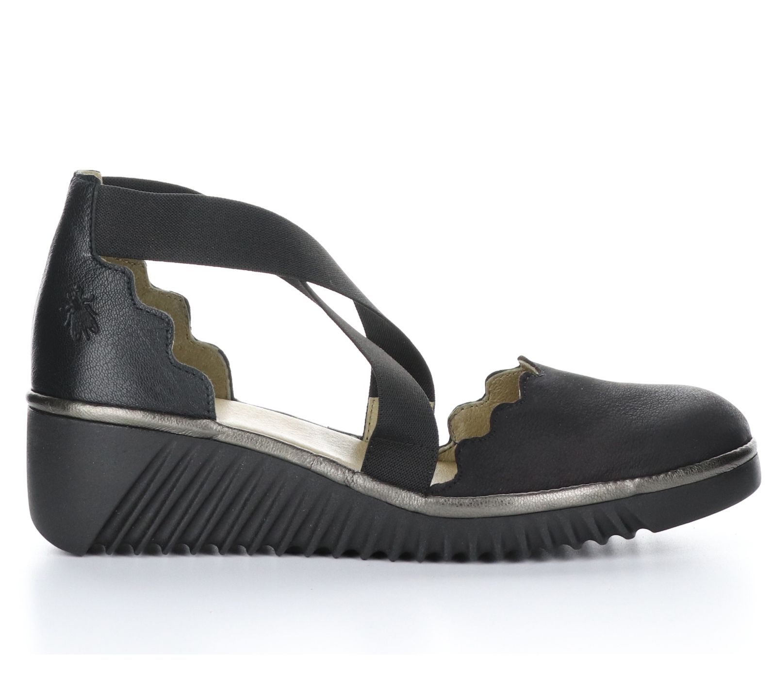 Fly London Leather Rubber Sole Wedges Lago