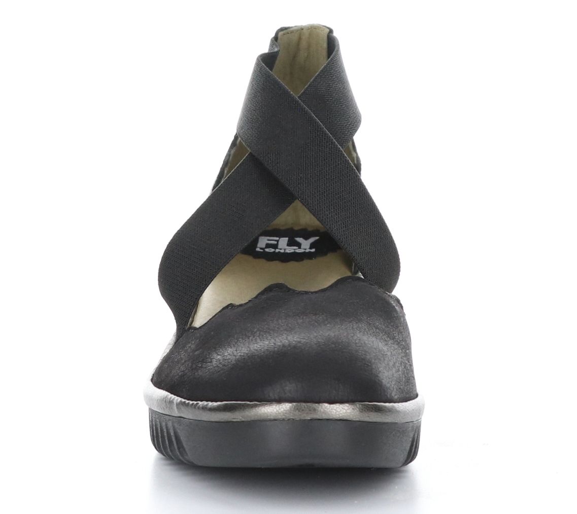 Fly London Leather Rubber Sole Wedges Lago