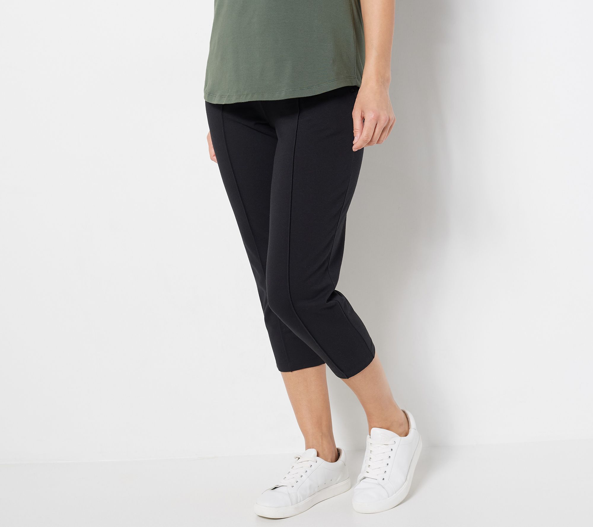 "As Is" Denim & Co. Regular Active French Terry Crop Pant