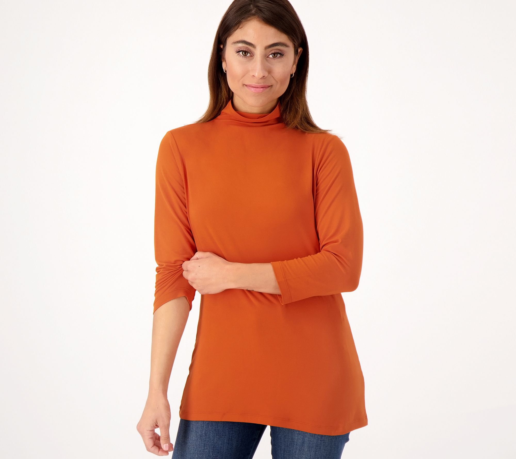 Attitudes by Renee Yummy Jersey Mock Neck Top - QVC.com