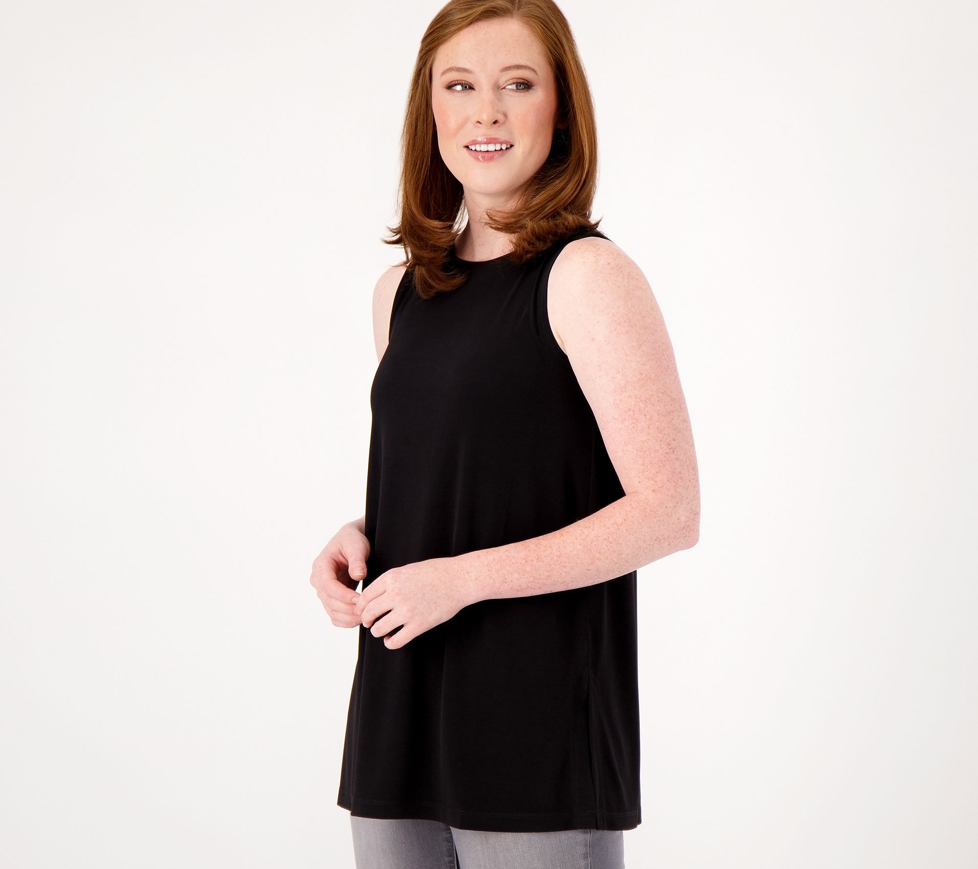 Susan Graver Modern Essentials Pet Liquid Knit A-Line Tunic