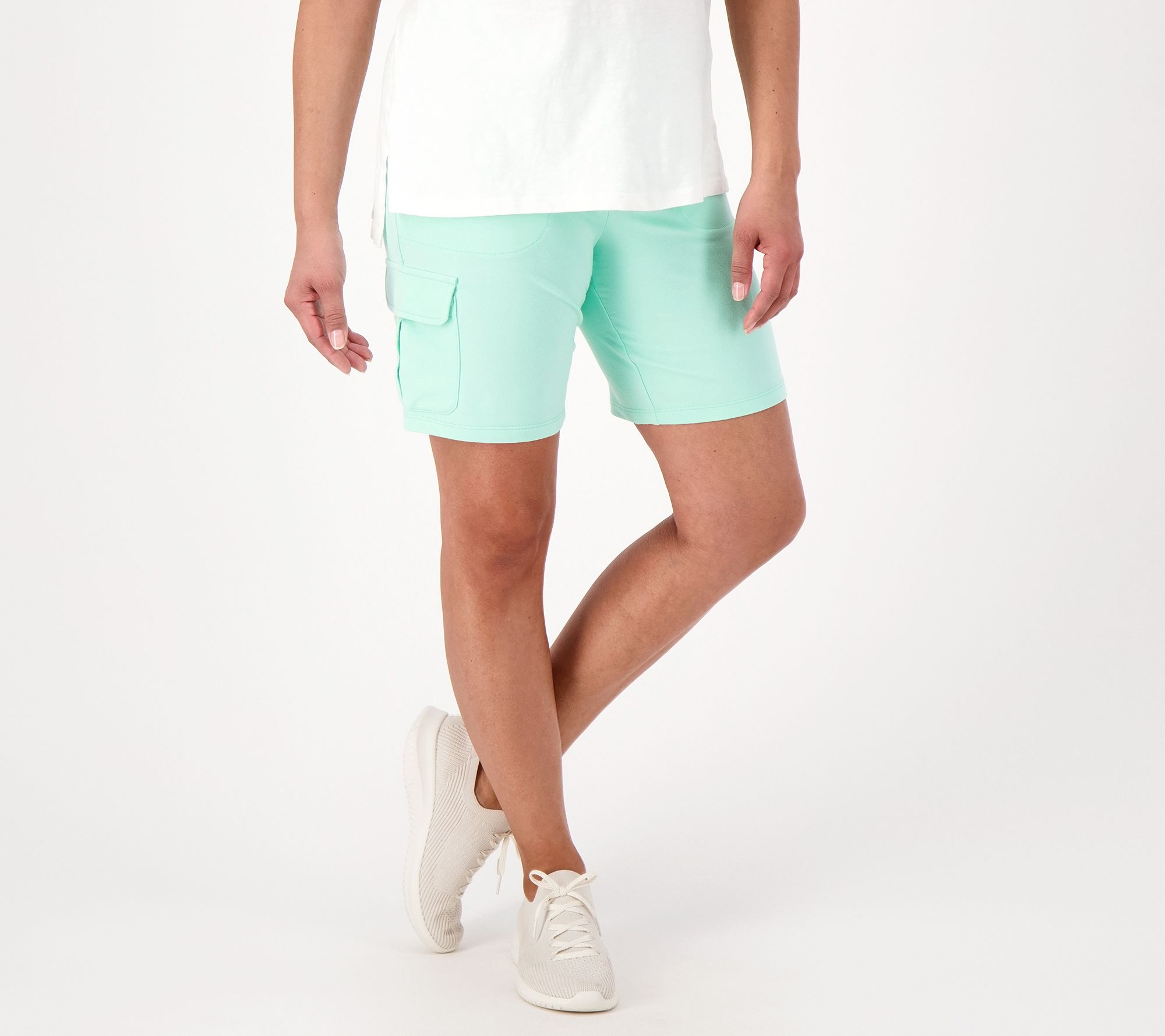 Denim & Co. Active French Terry Pull-On Short w/ Cargo Pocket