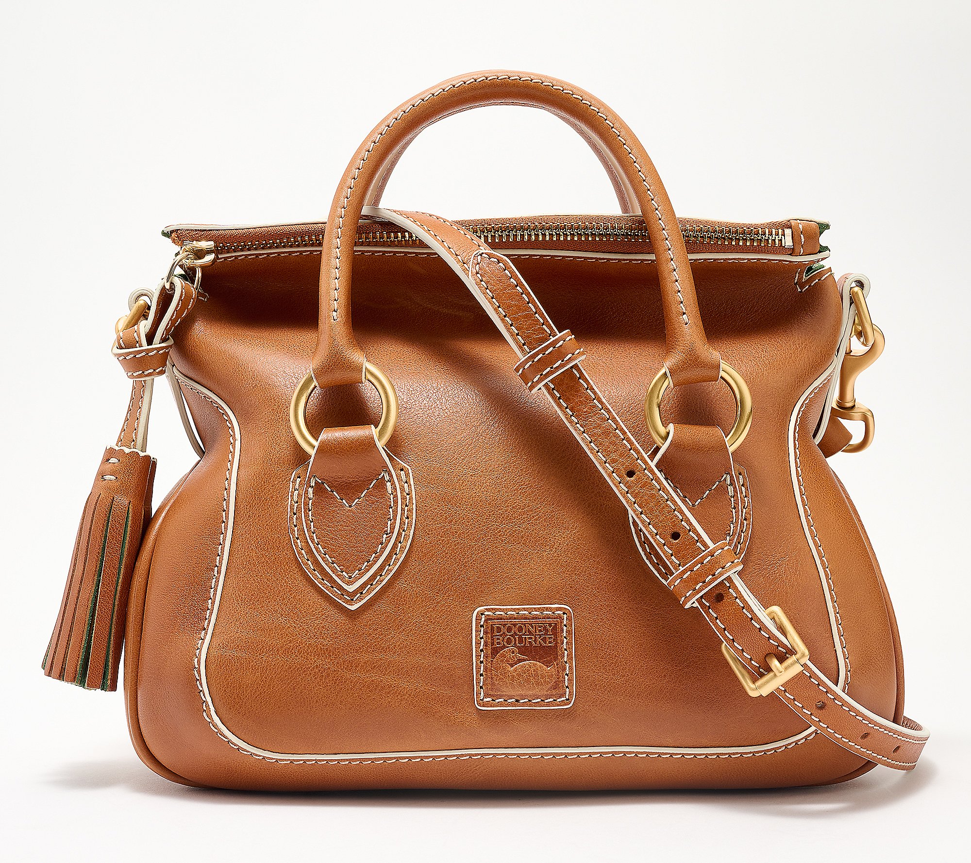 Dooney & Bourke Florentine Leather Letter Carrier on QVC 