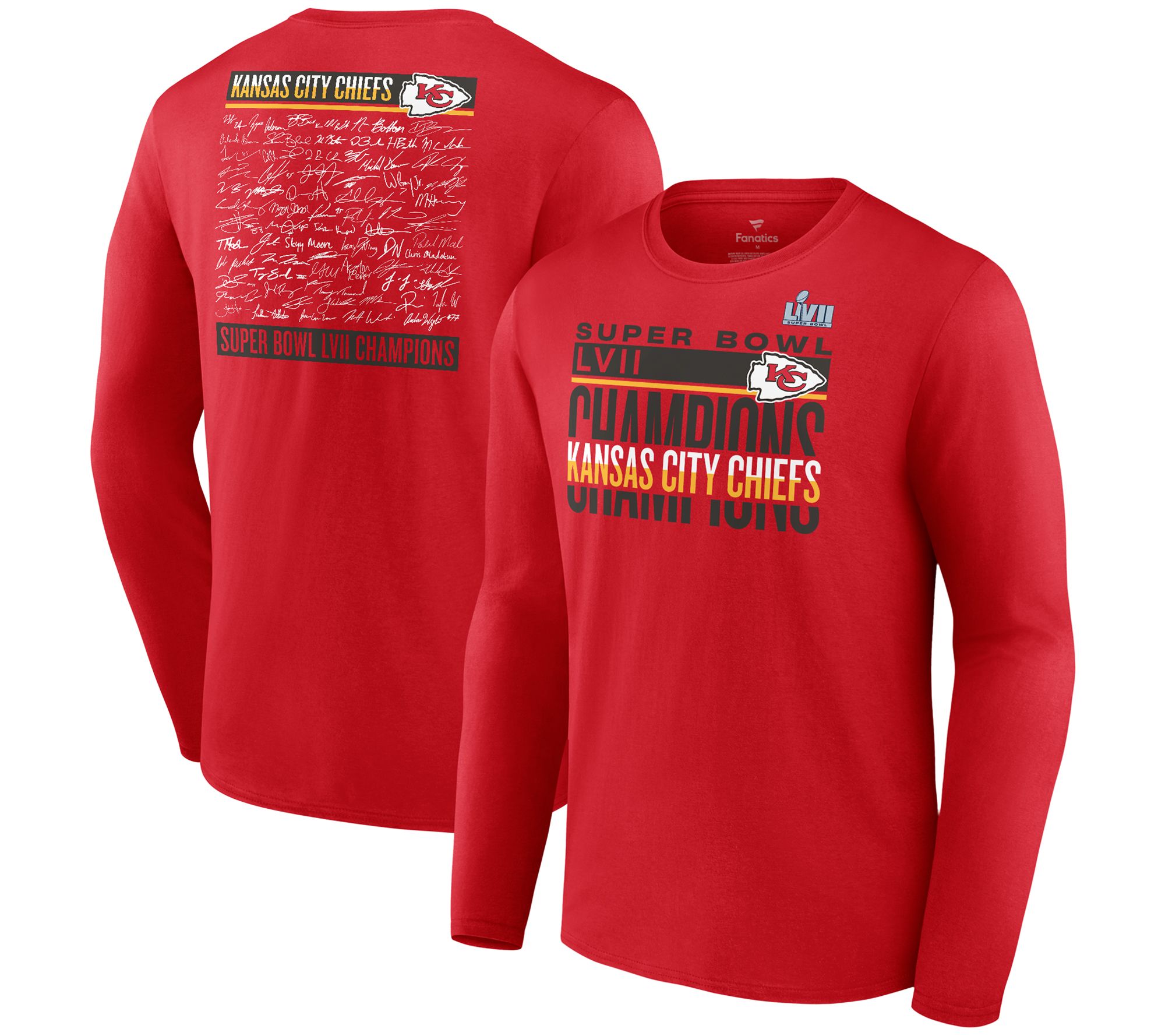 As Is' NFL Super Bowl LVII Champions Chiefs Roster L/S Tee 