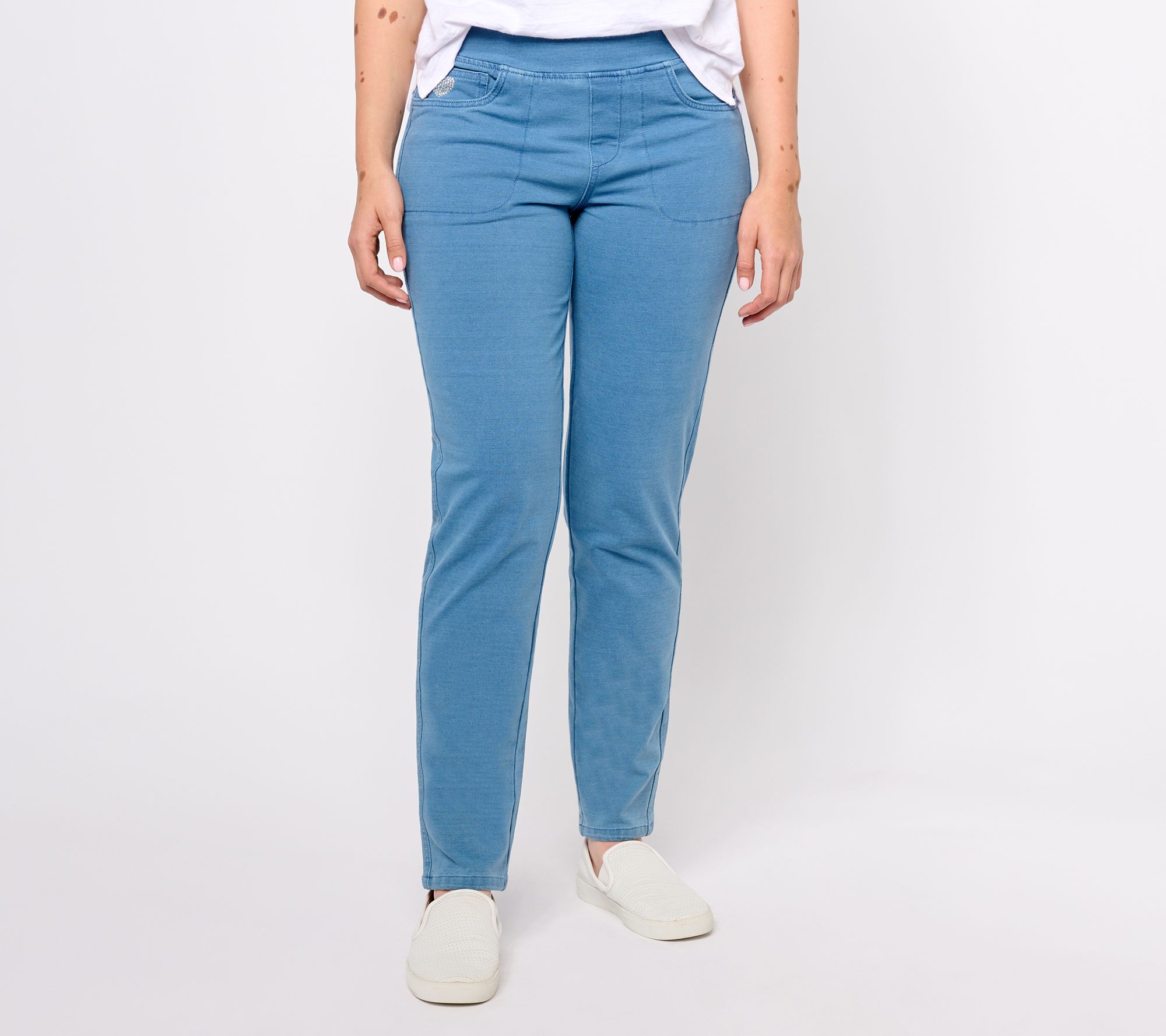 Quacker Factory DreamJeannes Regular Flat Waistband Straight Leg