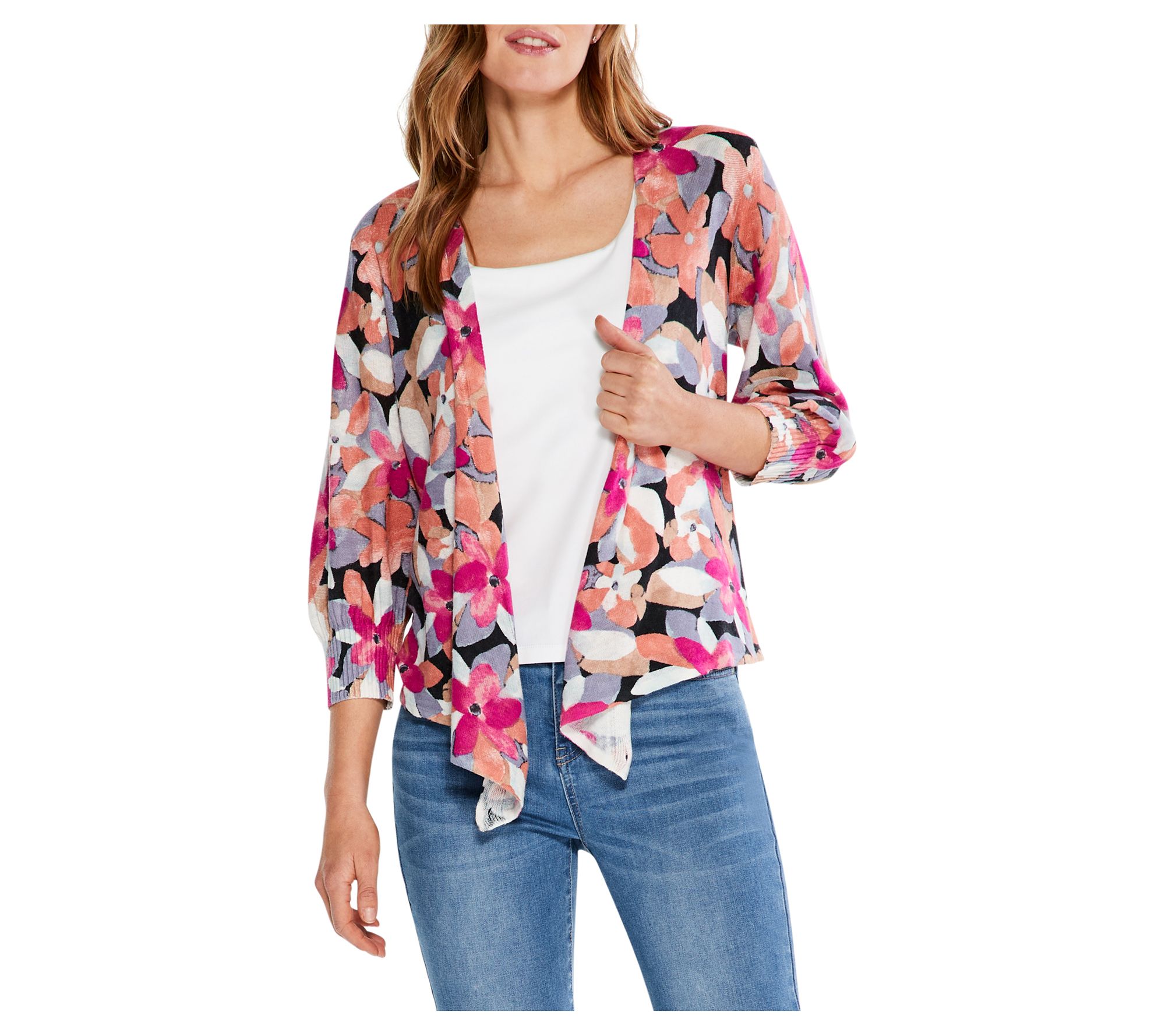 Nic+Zoe Missy Glowing Petals 4-Way Cardigan