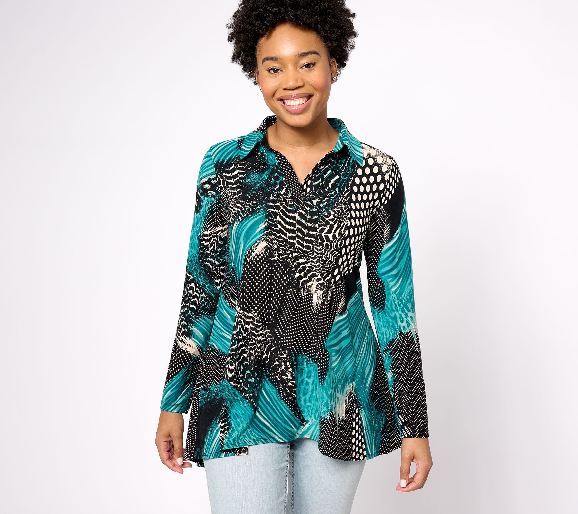 Attitudes by Renee Petite Yummy Jersey Top with Pockets