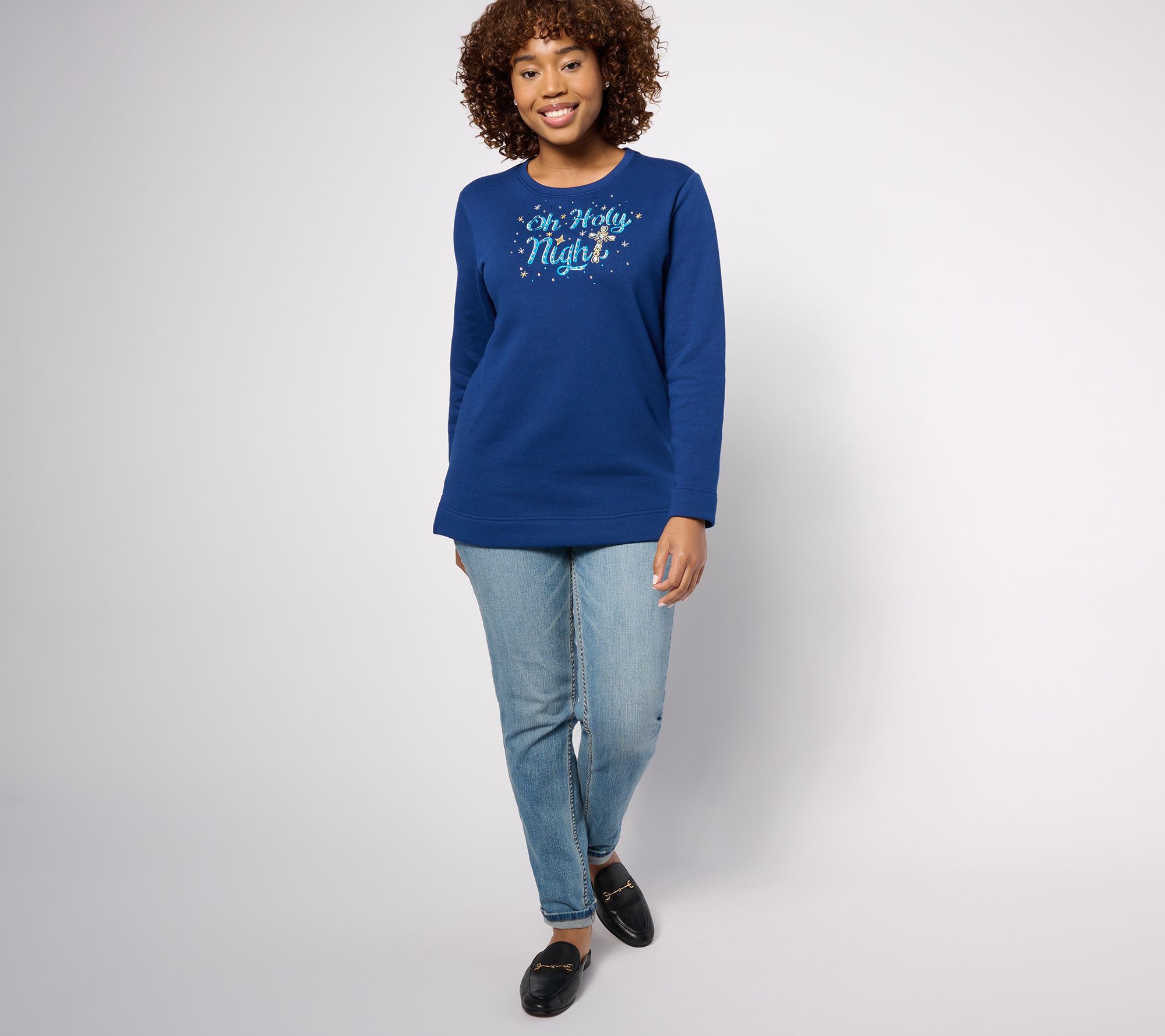 Quacker Factory Reason for the Season Sweatshirt QVC