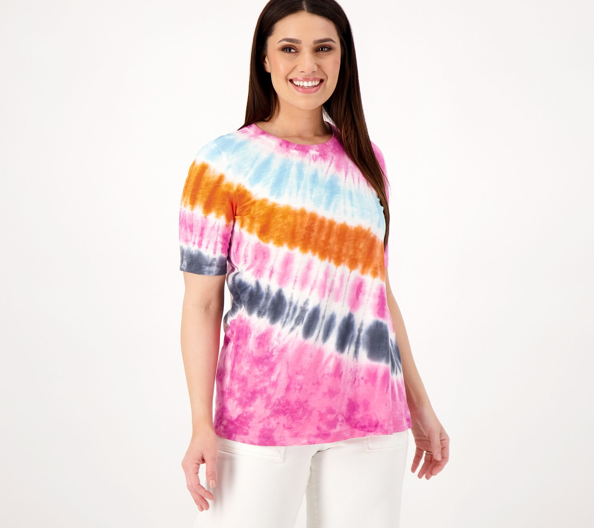 "As Is" LOGO by Lori Goldstein Cotton Slub Tie Dye Tee