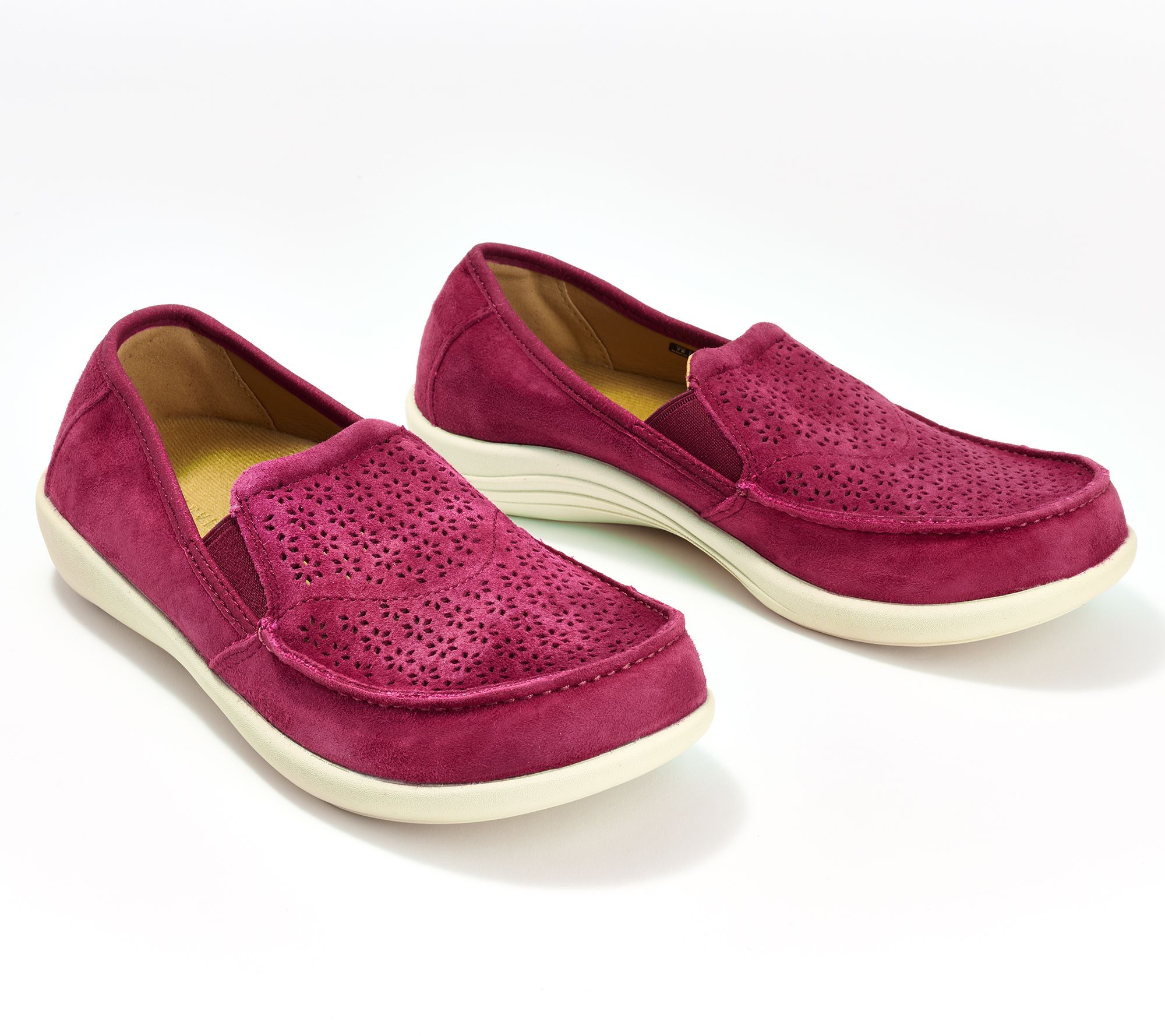 Revitalign Orthotic Perforated Suede Slip-Ons Siesta Sunshine - QVC.com