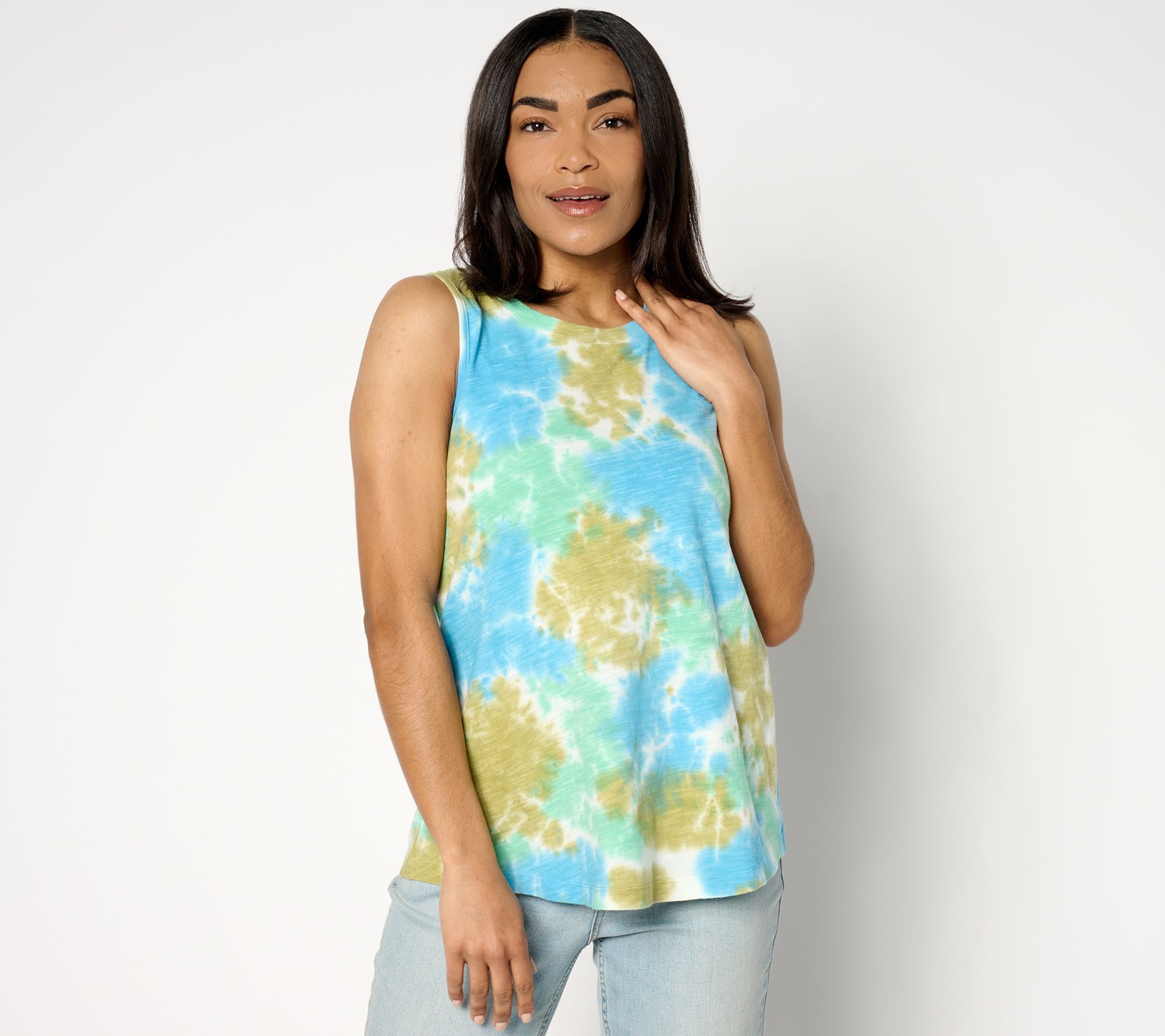 LOGO Layers by Lori Goldstein Tie Dye Scoop Neck Tank