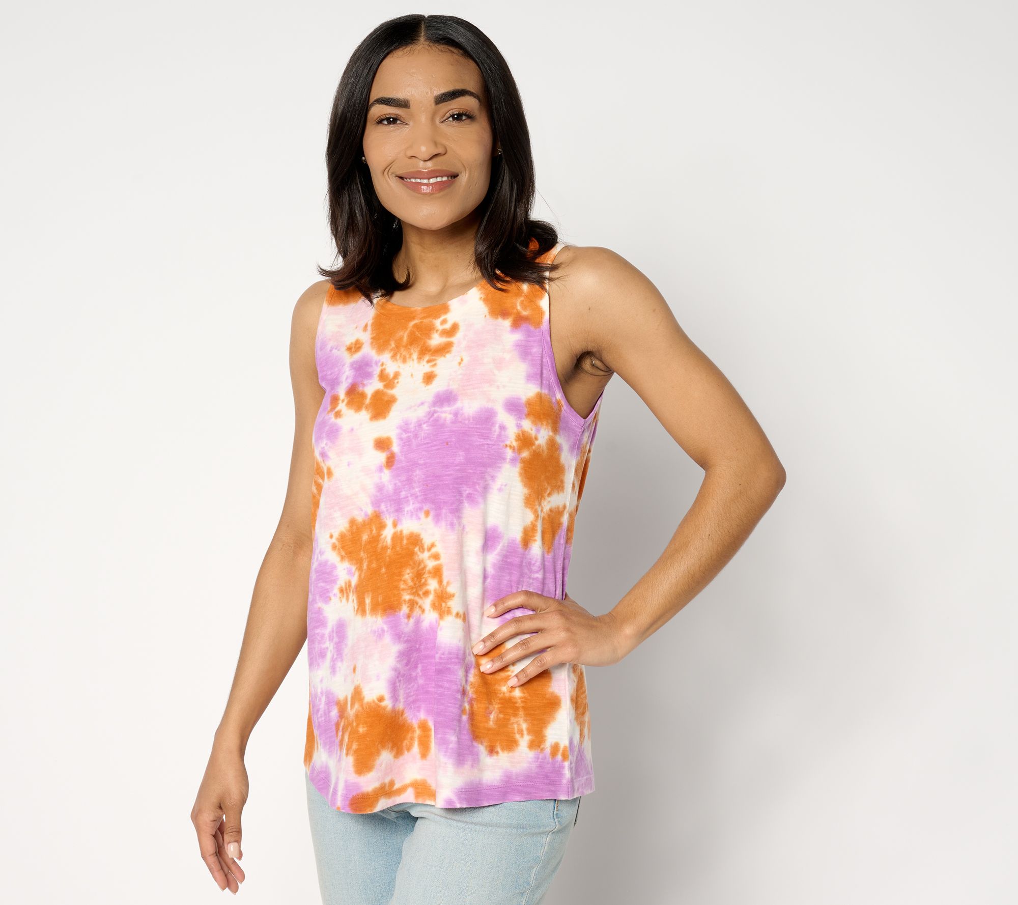 LOGO Layers by Lori Goldstein Tie Dye Scoop Neck Tank