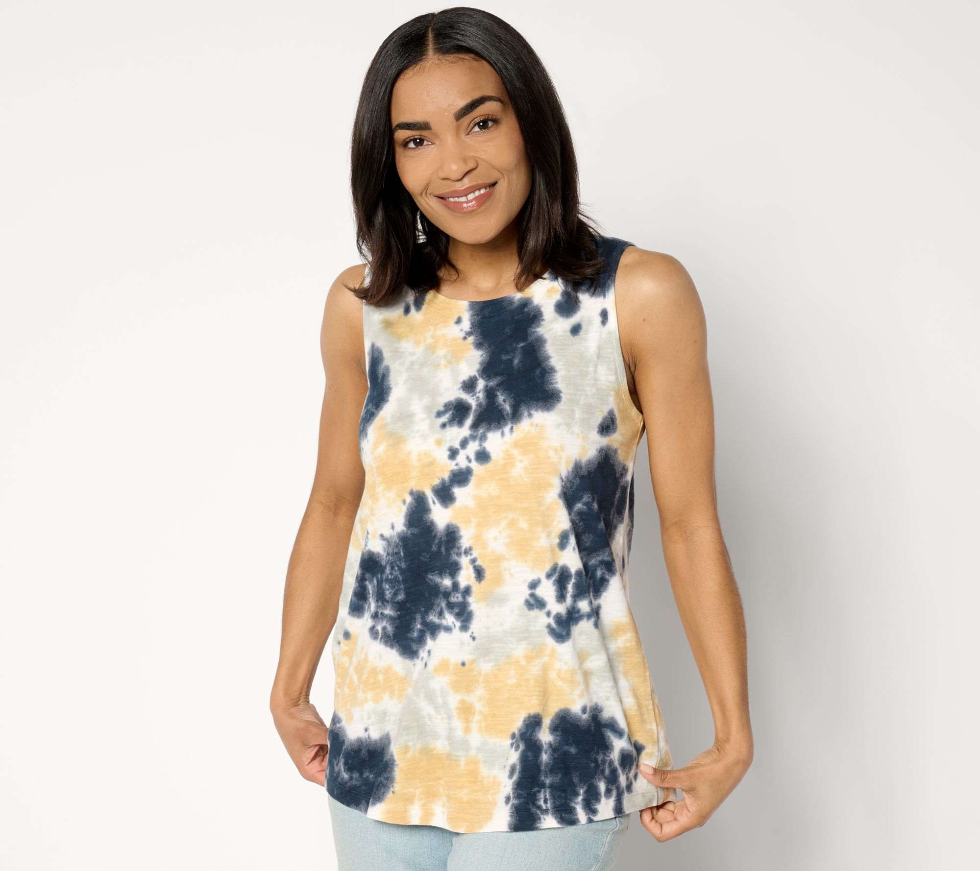 LOGO Layers by Lori Goldstein Tie Dye Scoop Neck Tank