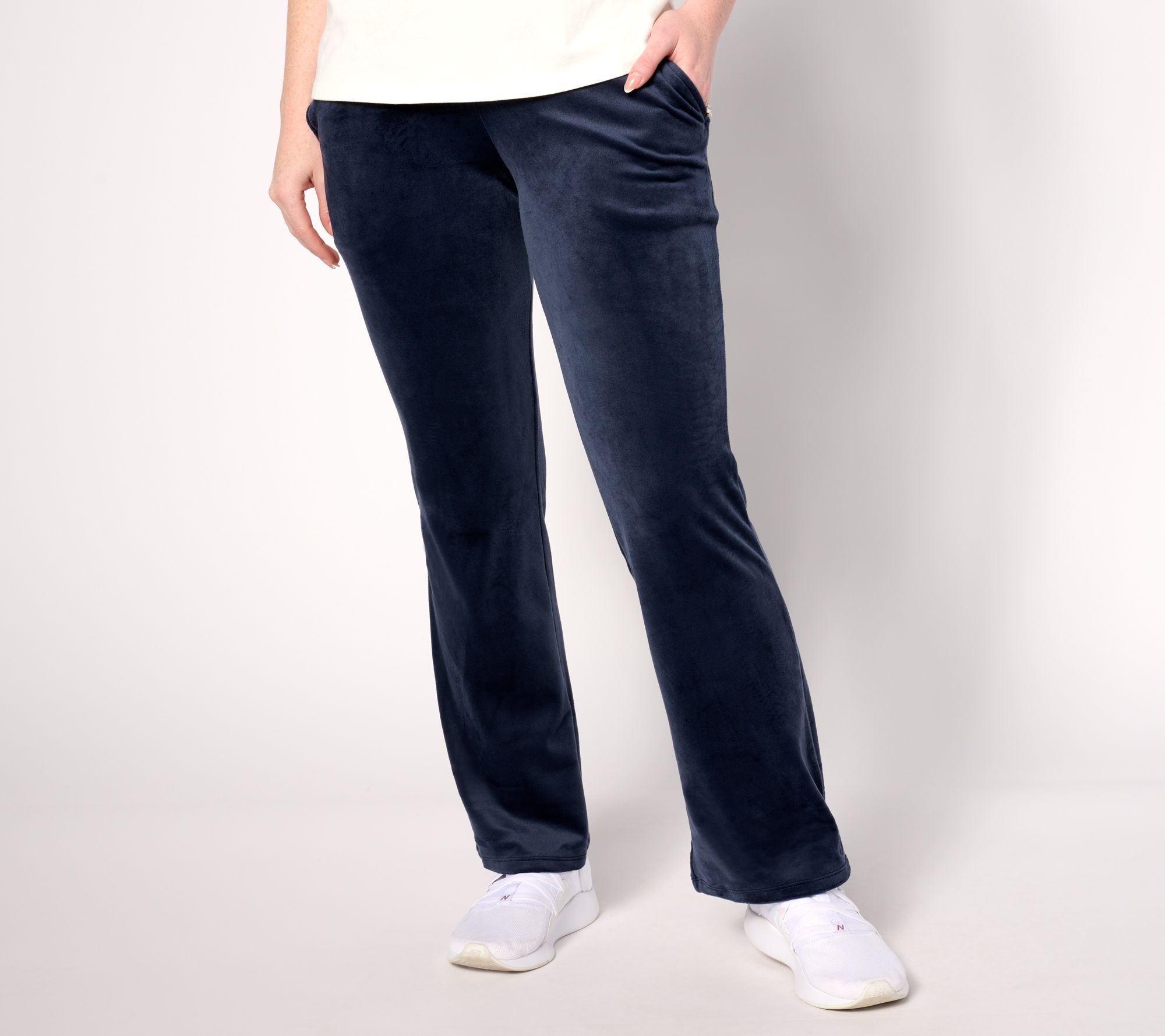 "As Is" Cuddl Duds Regular Double Plush Velour Boot Leg Pant