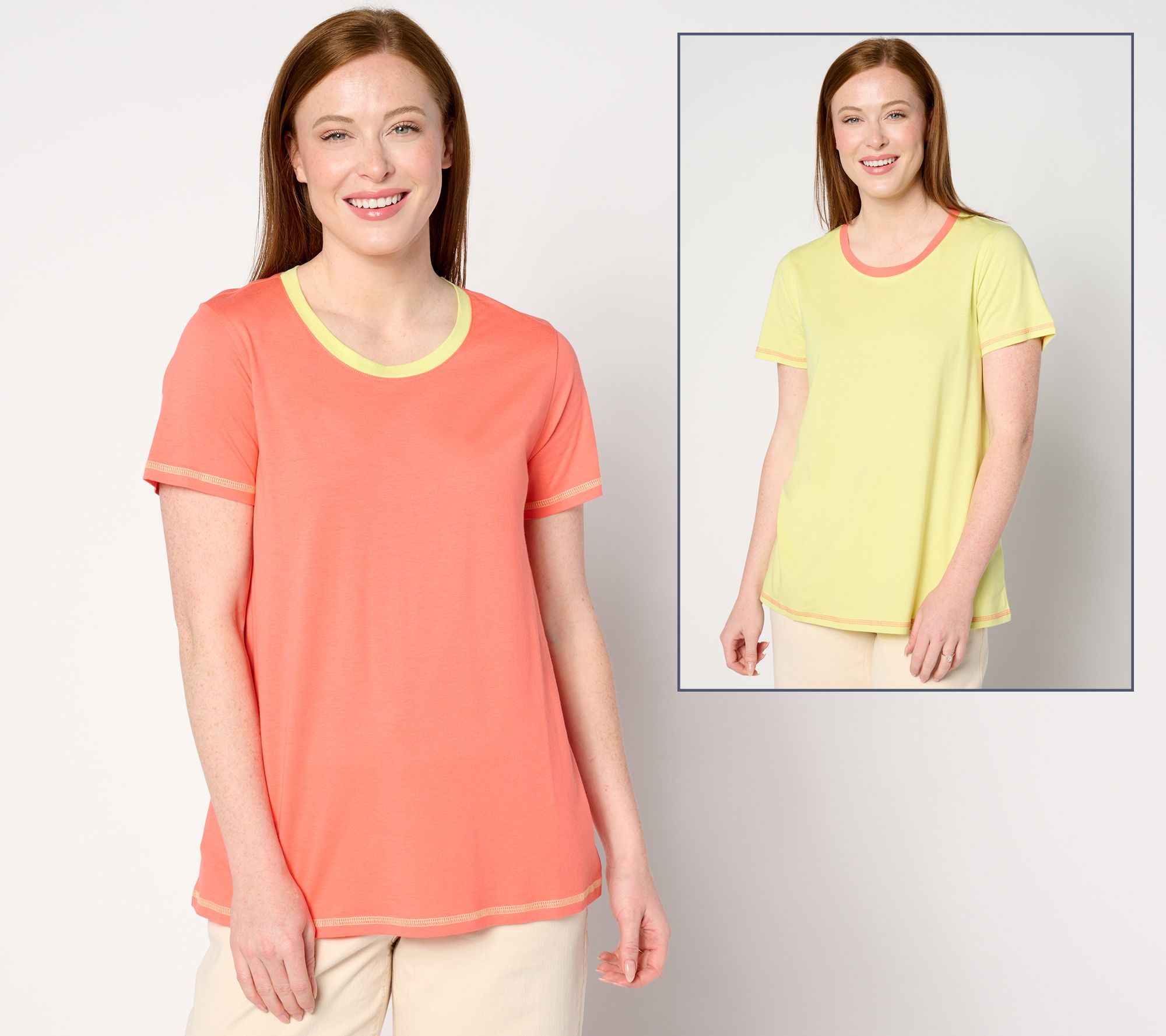 LOGO Principles by Lori Goldstein Colorblock 2-Pack Tops