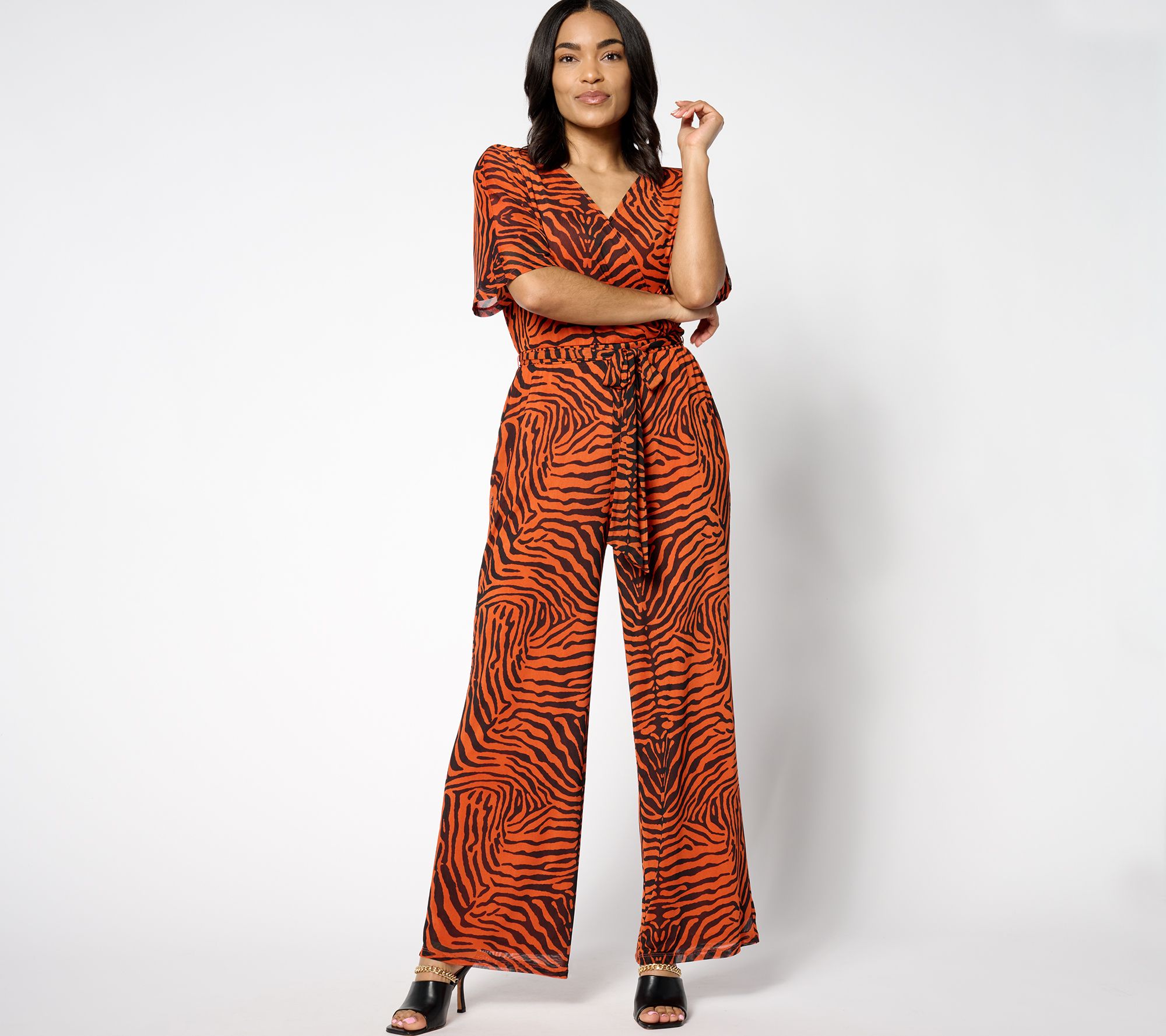 Attitudes by Renee Petite Mesh Jumpsuit
