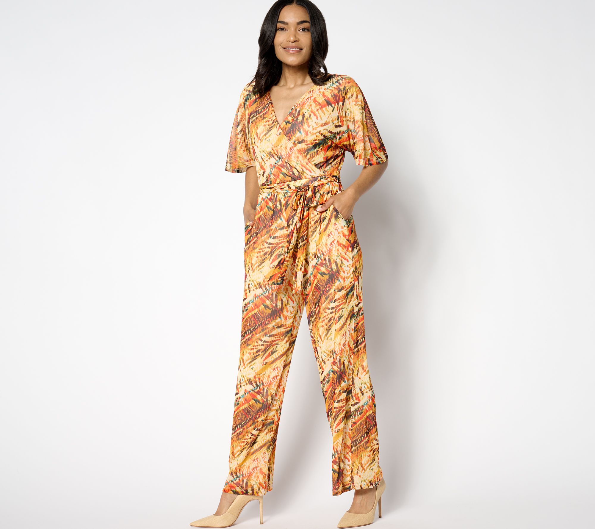Attitudes by Renee Petite Mesh Jumpsuit
