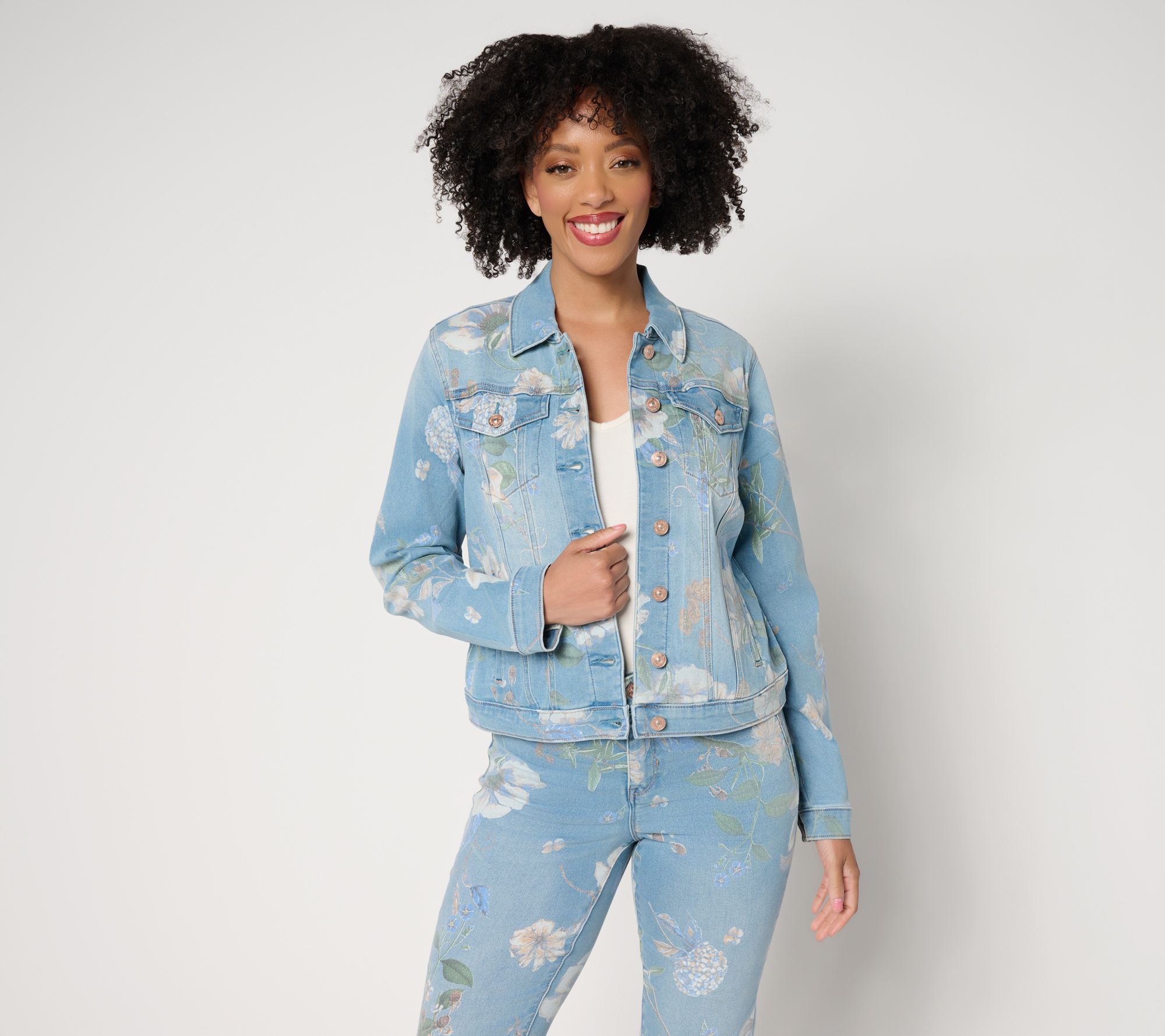 nicole by Nicole Miller Dream Denim Jacket- Floral