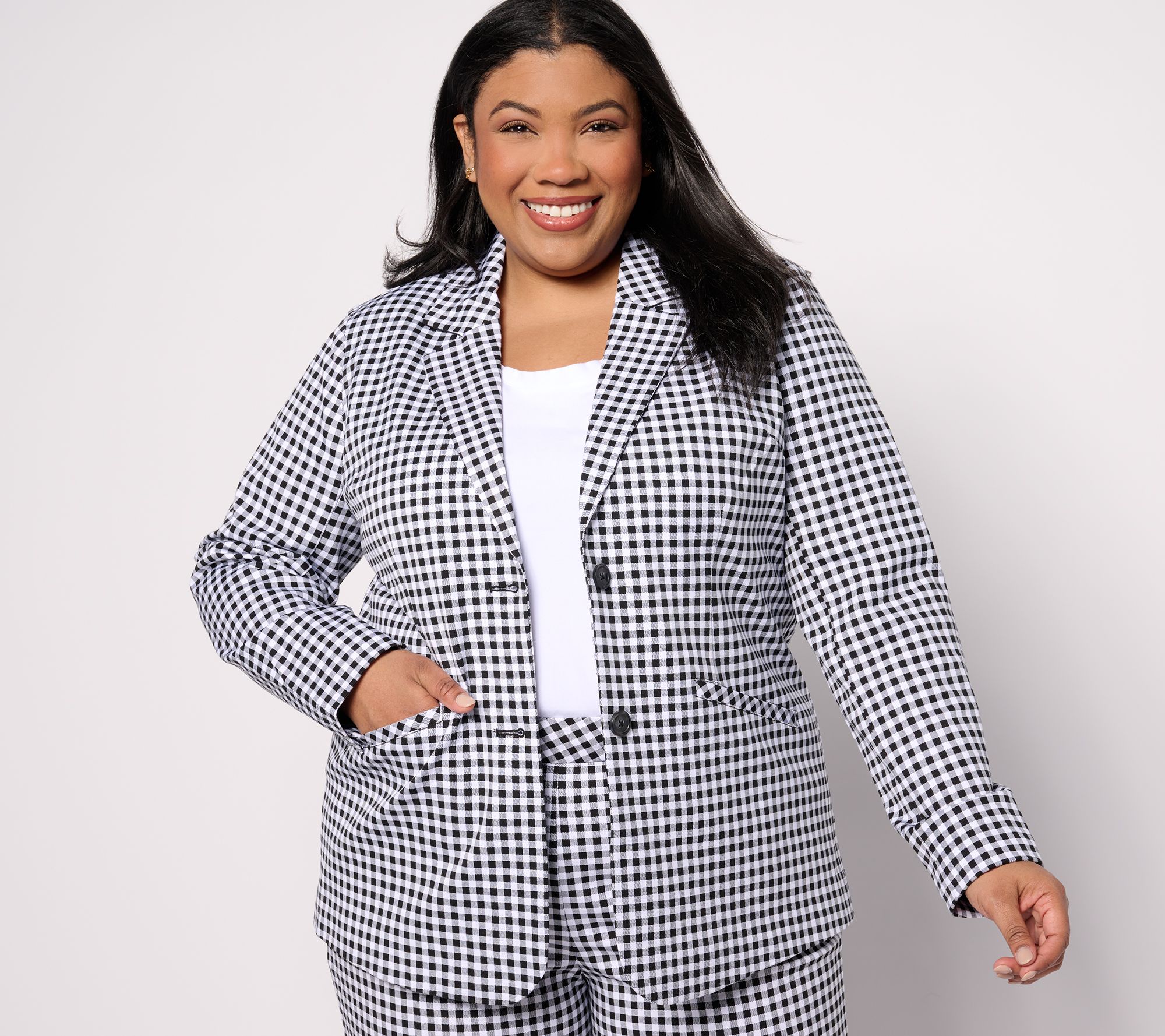 "As Is" Isaac Mizrahi Live! 24/7 Stretch Choice of Print Blazer