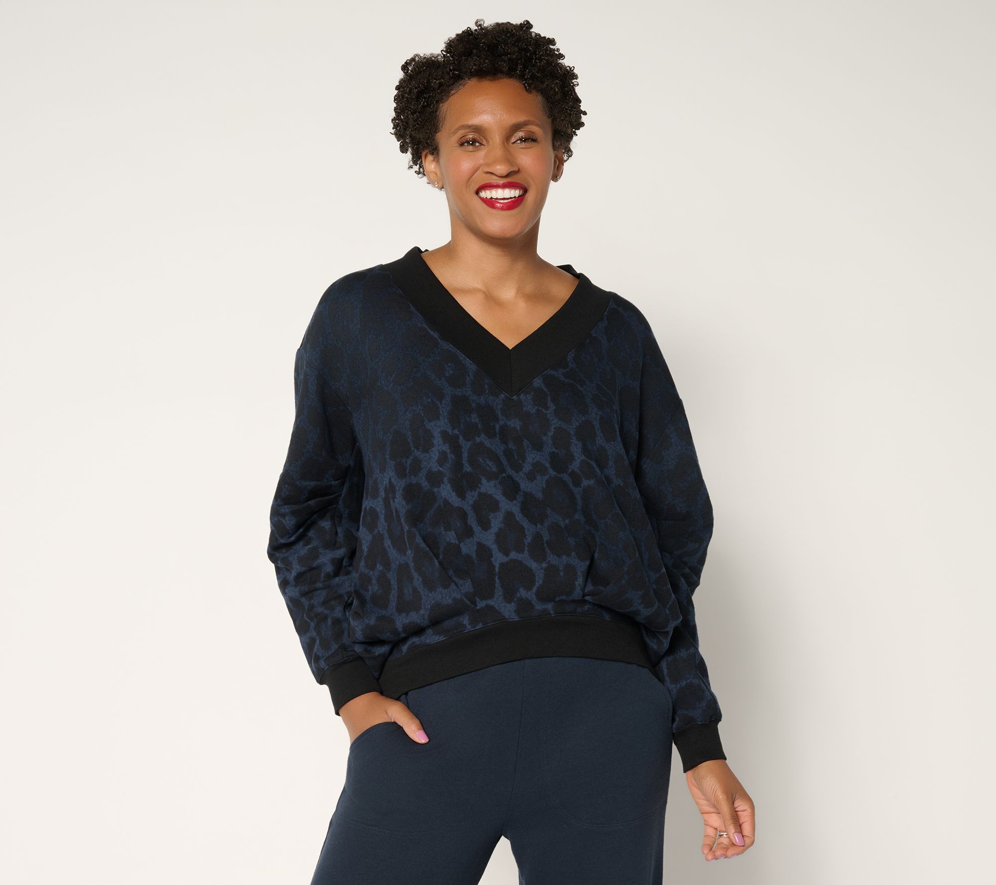Carla Rockmore Collection Asymmetric French Terry Sweatshirt