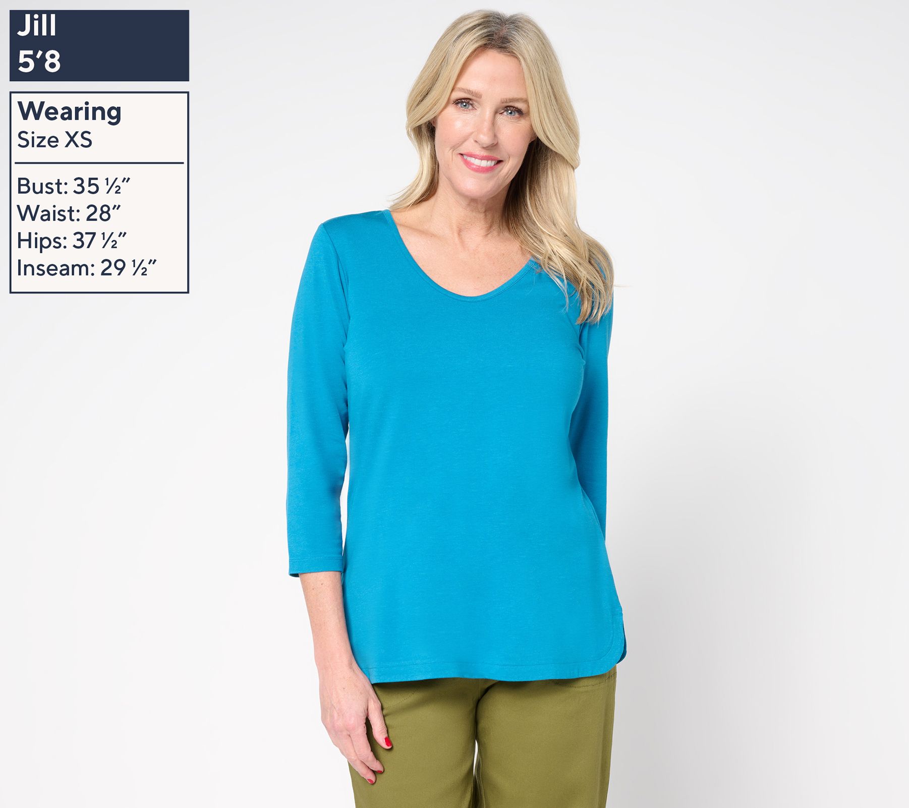 Denim & Co. Essentials So Soft Jersey Curved Hem V-Neck Top