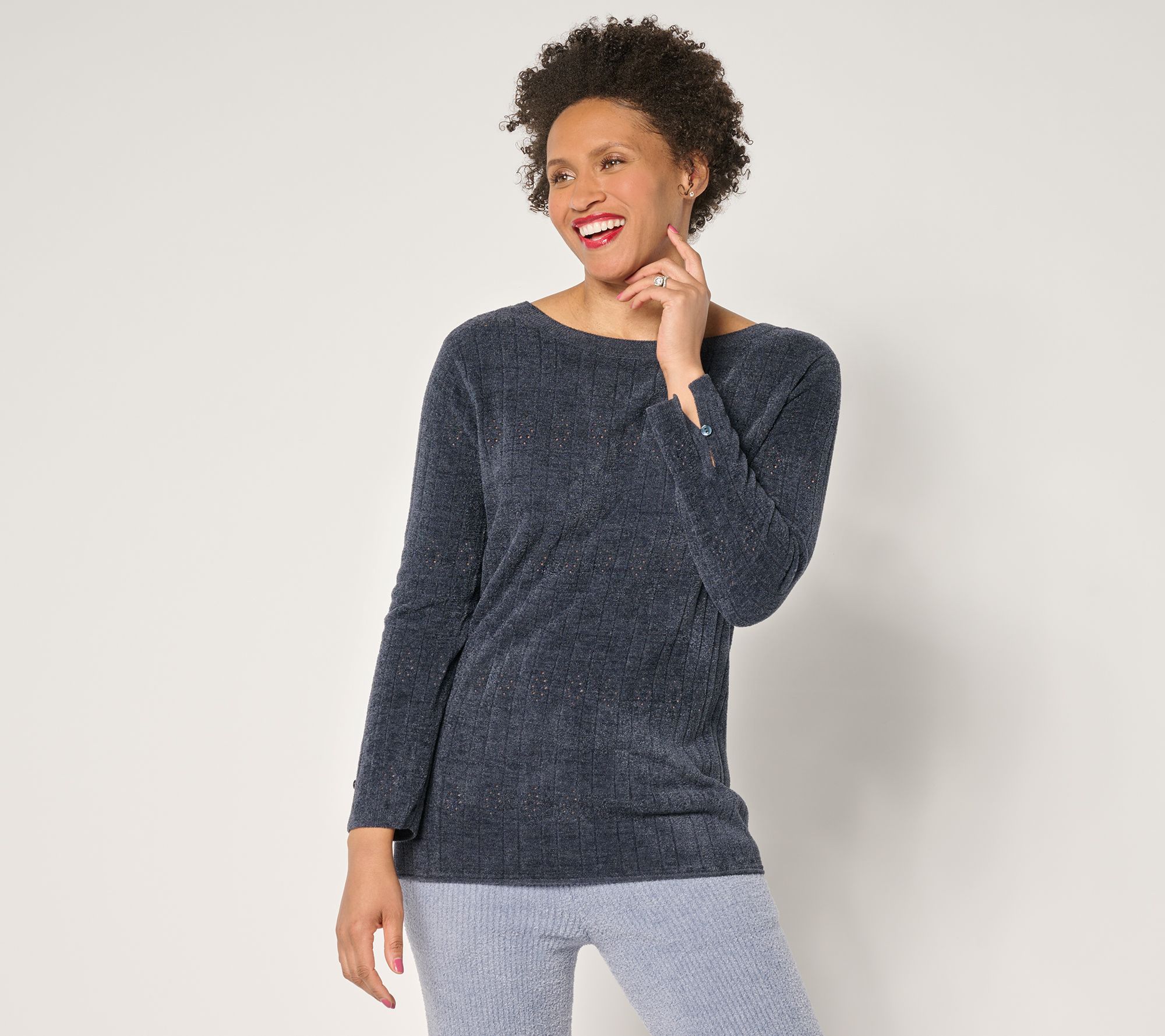 Barefoot Dreams CozyChic Ultra Lite Diamond Pointelle Tunic