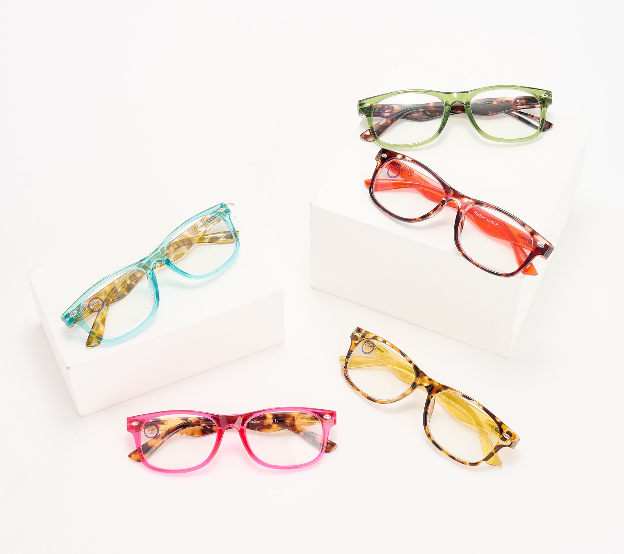 Hummingbird Set of 5 "Jackson" Blue Light Reading Glasses 0-2.5