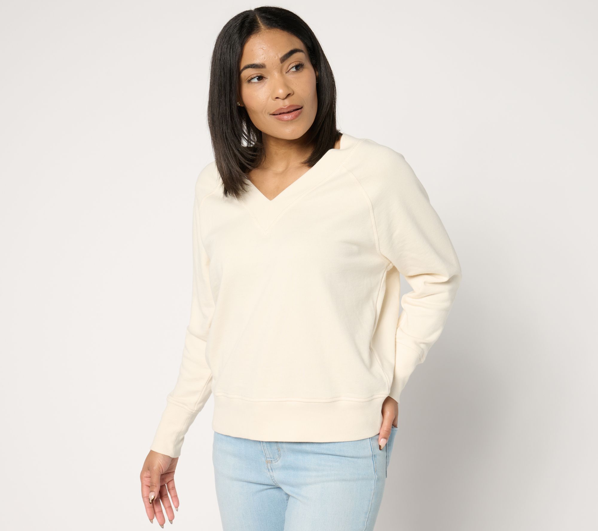 Studio Park x Amy Stran French Terry V-Neck Pullover