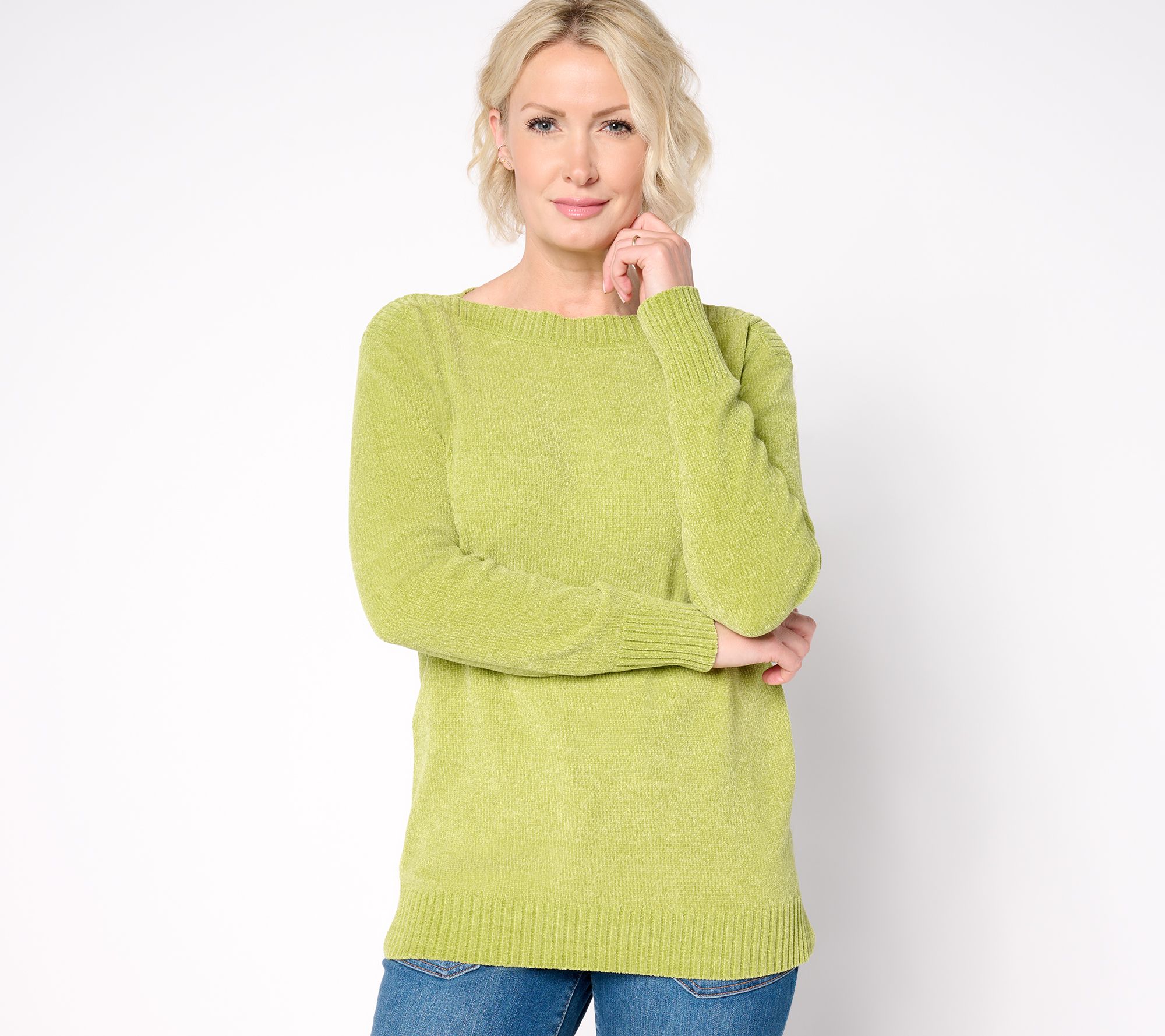 "As Is" Belle by Kim Gravel Chenille Boat Neck Sweater