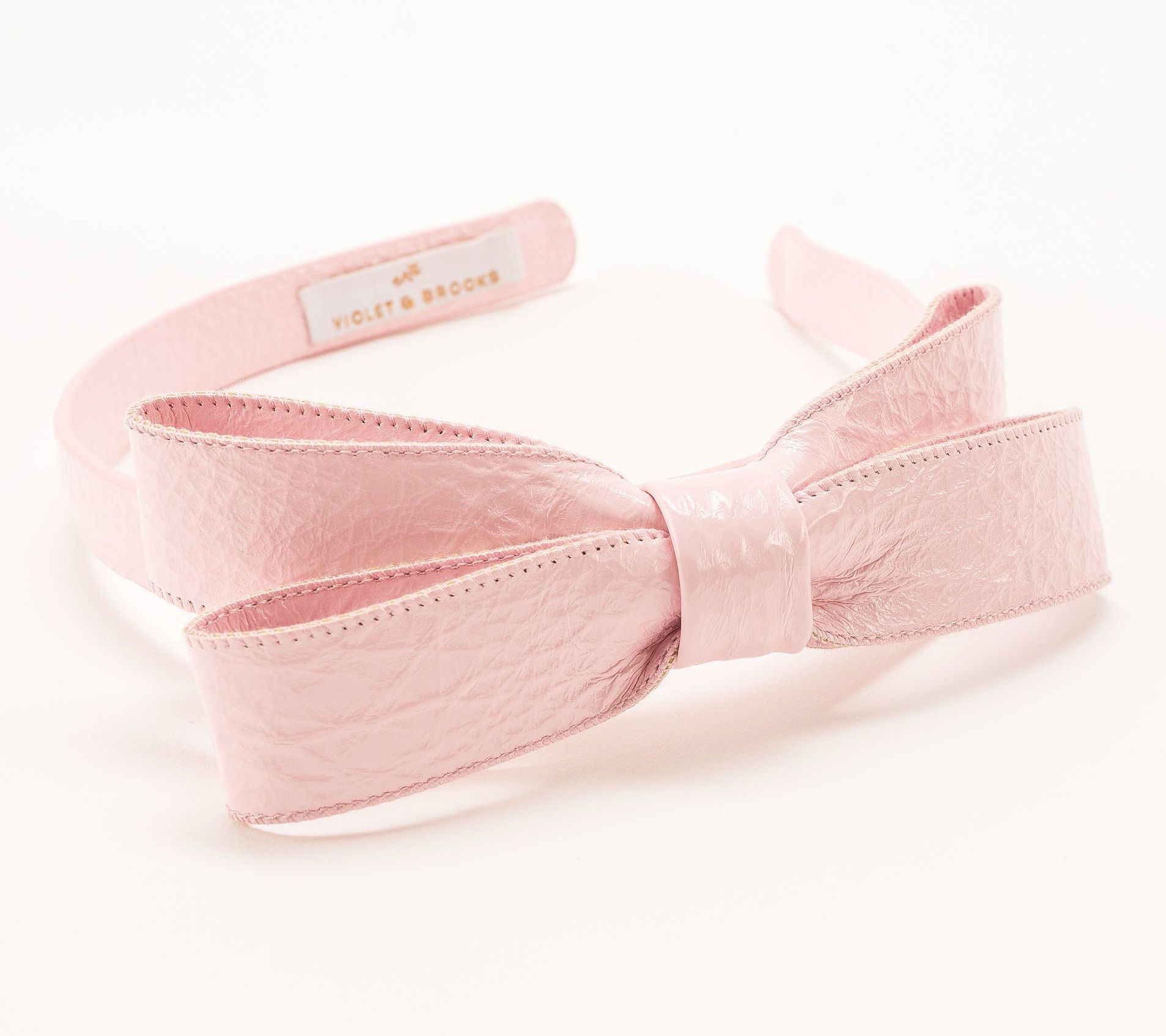 Violet & Brooks Paige Bow Faux Patent Leather Headband