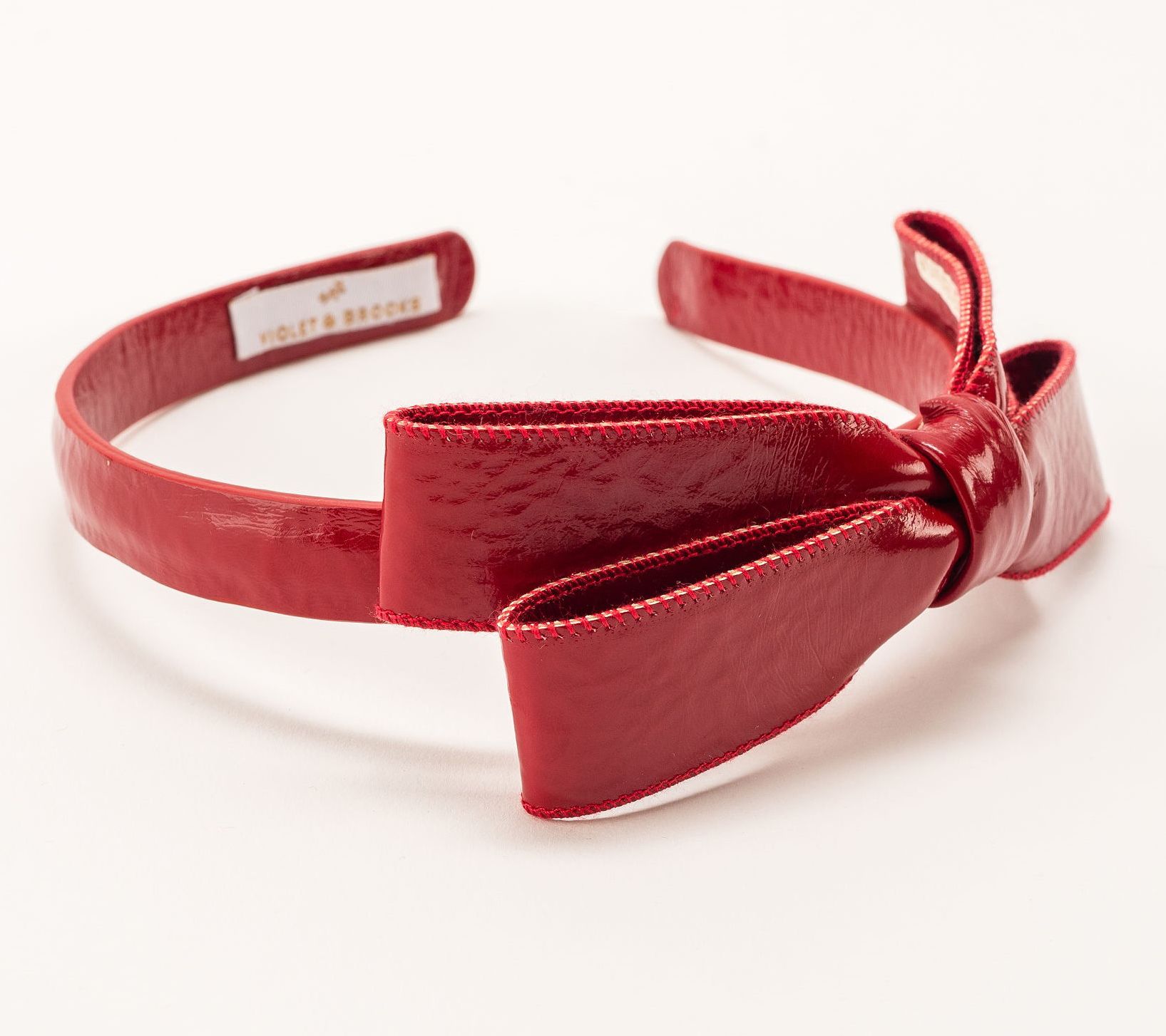 Violet & Brooks Paige Bow Faux Patent Leather Headband